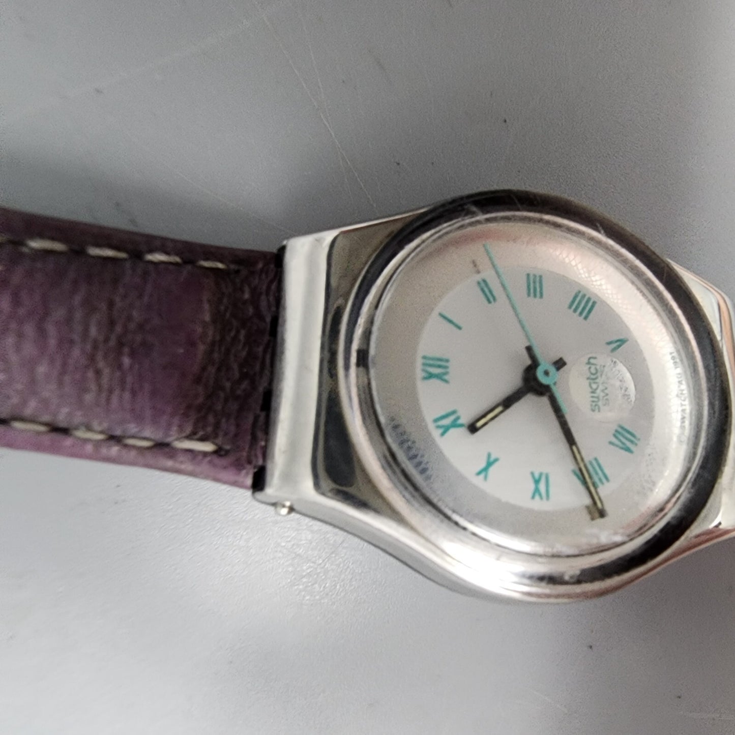 Vintage Swatch Malpensa Watch Women Silver Tone White Dial LX109 New Battery