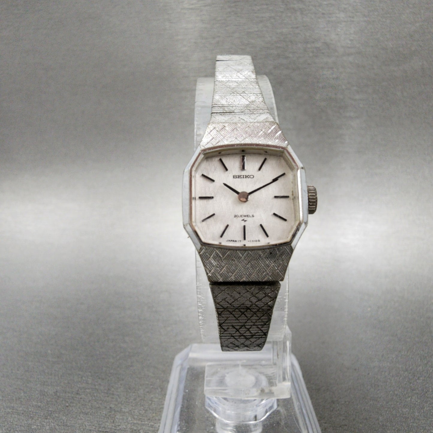 Seiko Watch Women 19mm Silver Dial Silver Tone Manual Octangon 17-3430 Runs