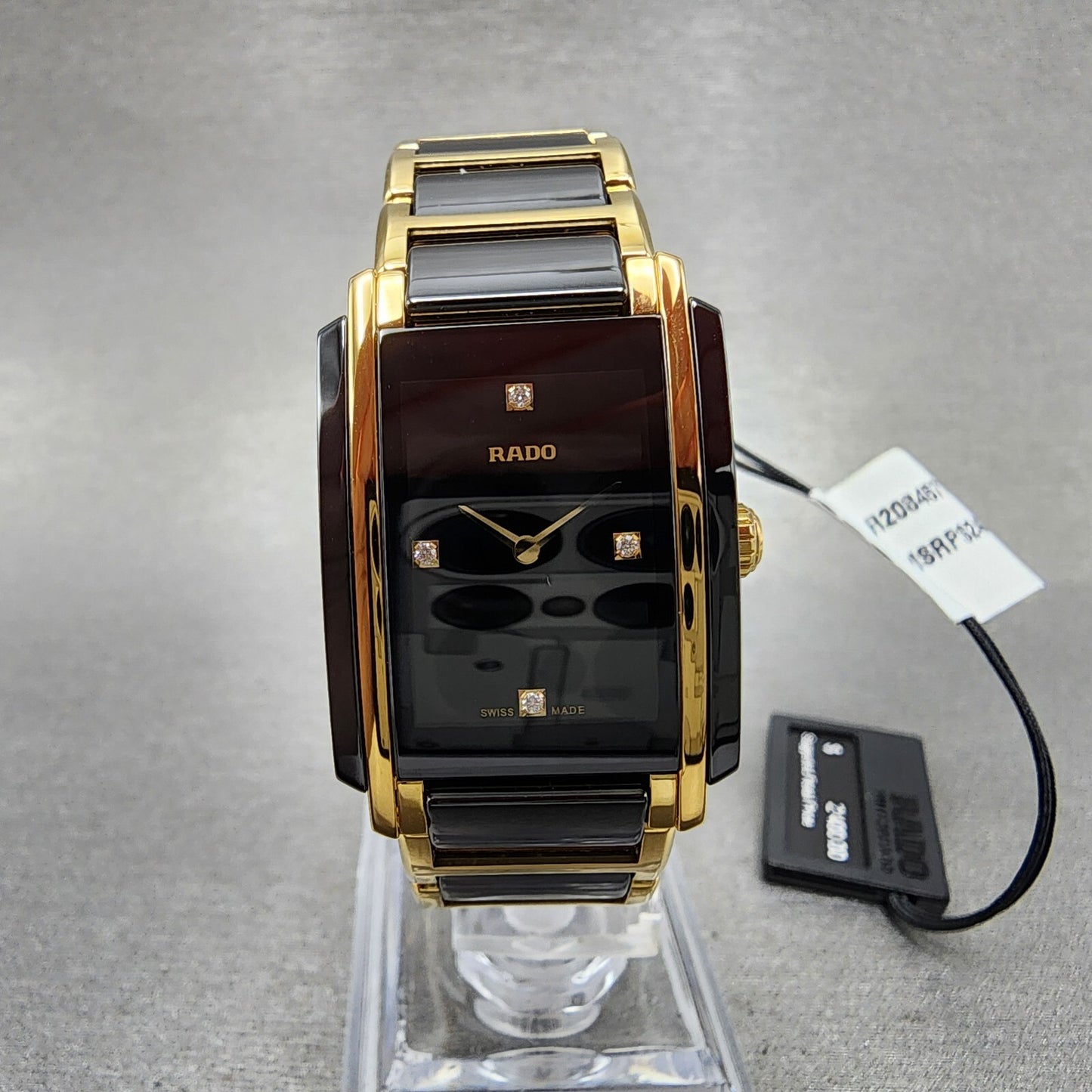 Rado Integral Watch Women 23mm Black Dial Two Tone Ceramic Diamond R20845712