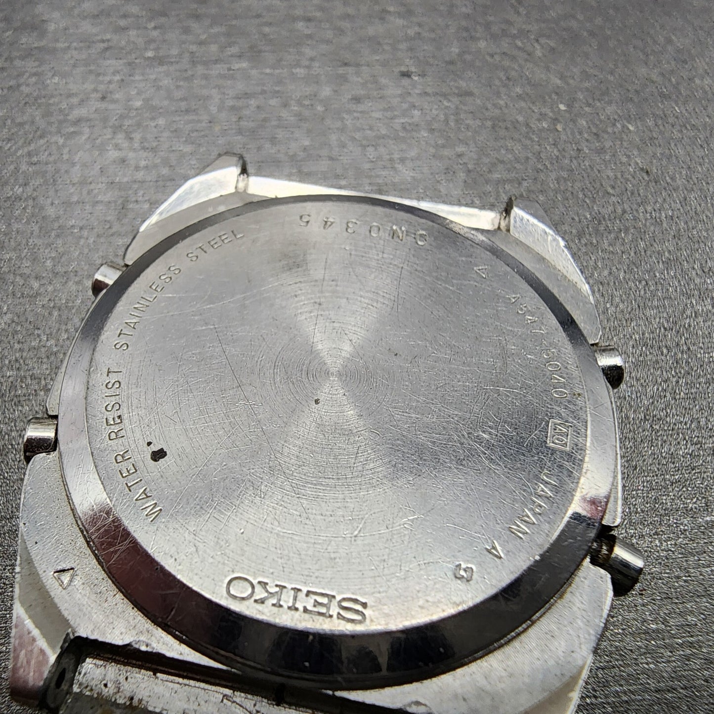 Seiko Digital Watch Men 32mm LCD Silver Tone Alarm Chronograph A547-5040 PARTS