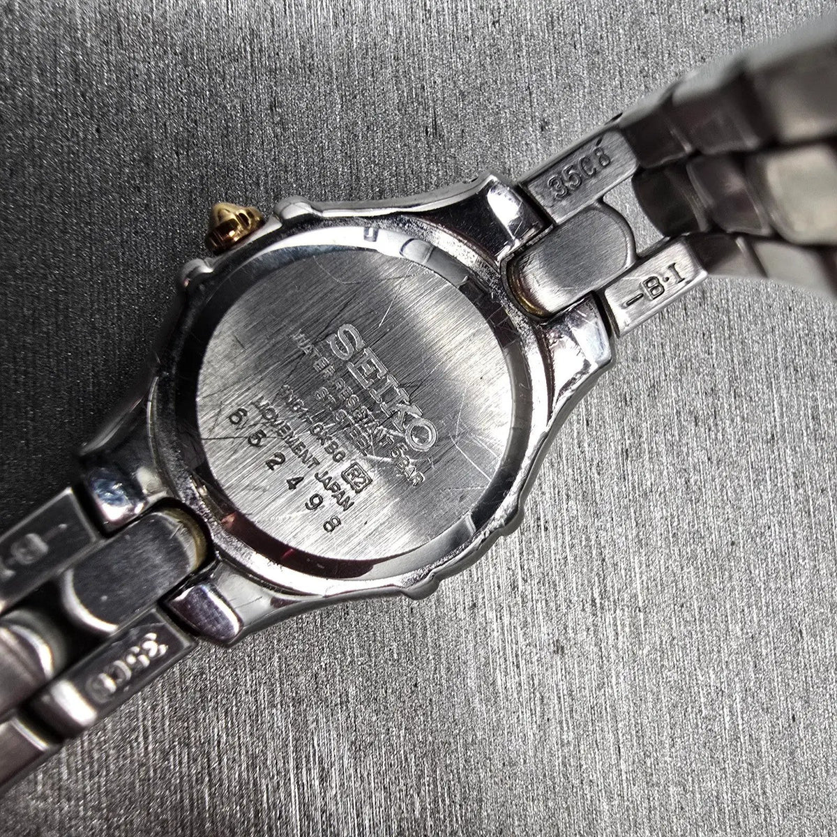 Seiko Watch Women 22mm White Dial Two Tone Round 1N01-0KB0 Diamonds New Battery10