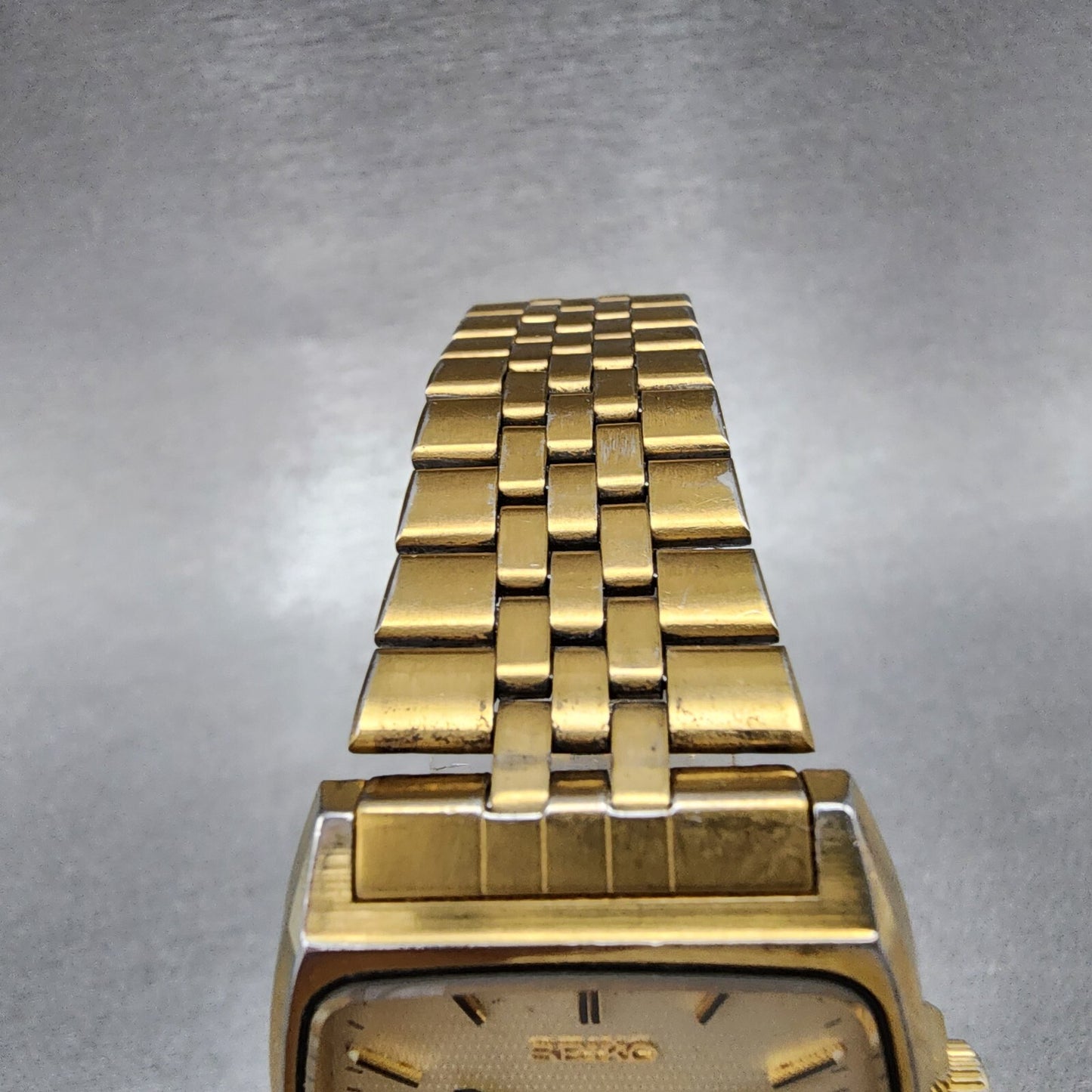 Seiko Chronos Watch Men 30mm Champagne Dial Gold Tone Daydate 5h23-5110 New Batt