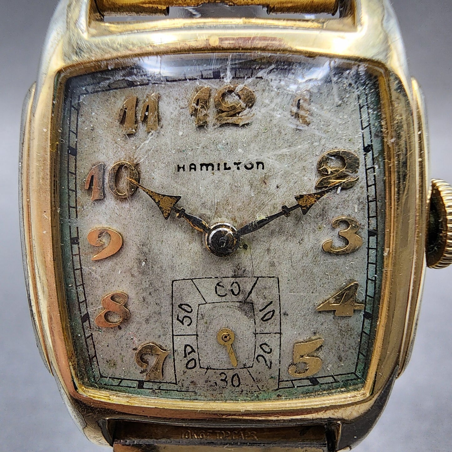VTG Hamilton Scott Watch Men 27mm Cream Dial 10K Gold Filled Cal 987 Runs