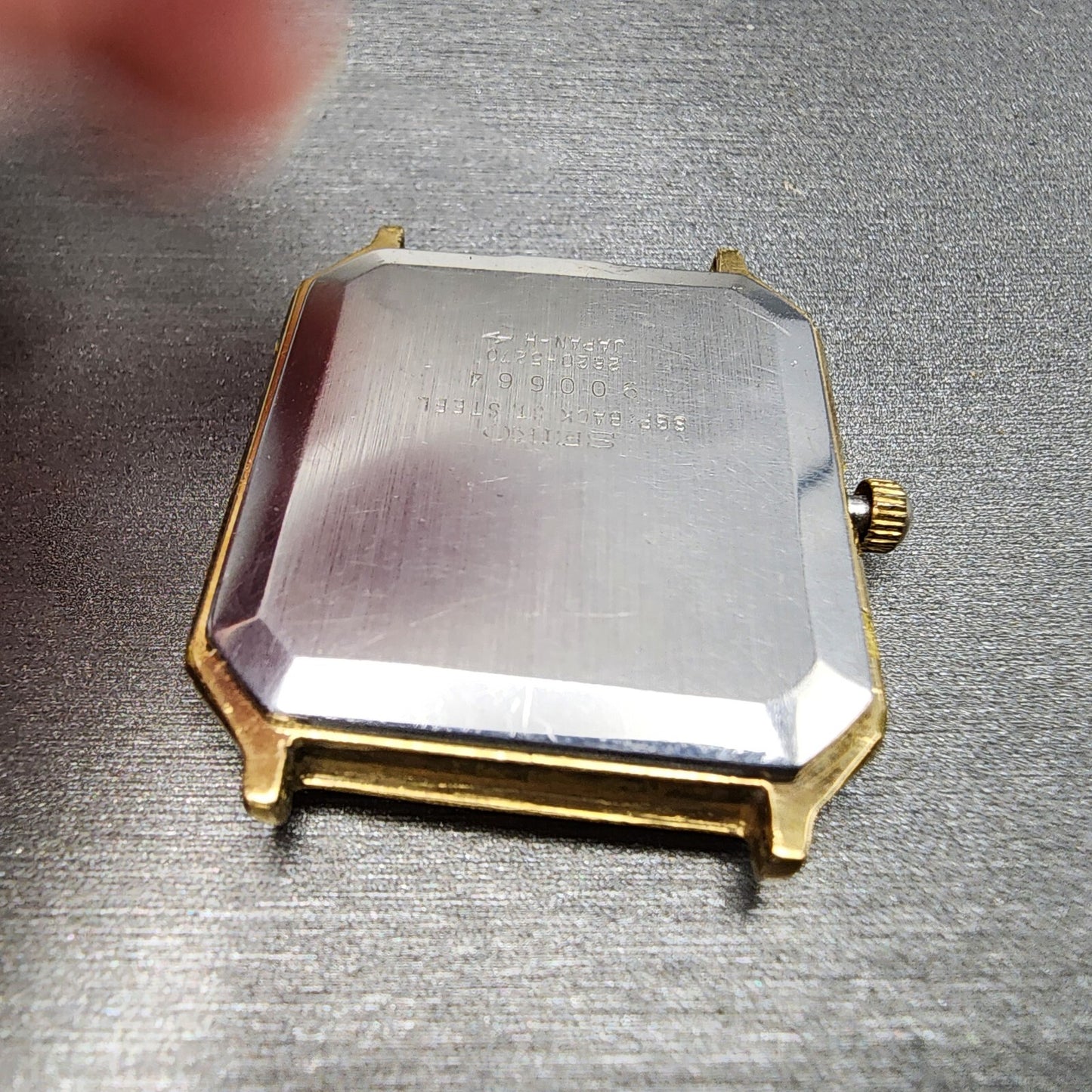 Seiko Tank Watch Men 29mm Gold Dial Gold Tone Octagon 2620-5270 PARTS VTG
