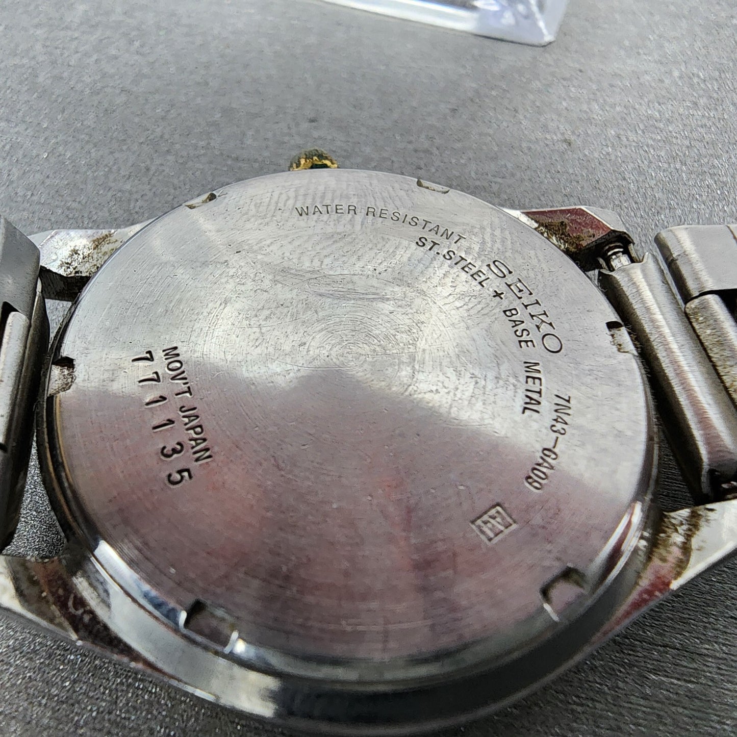 Seiko Watch Men 36mm Gray Dial Two Tone Daydate Round 7N43-8A09 New Battery B123