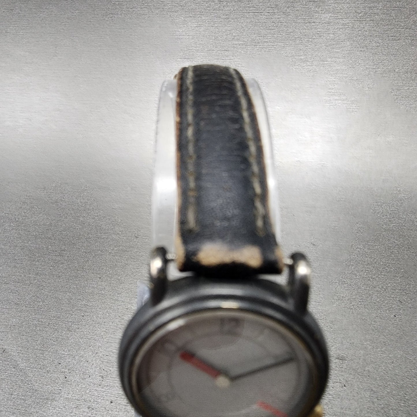 Seiko Watch Women 25mm Gray Dial Black Tone Round 2P20-0B39 New Battery VTG