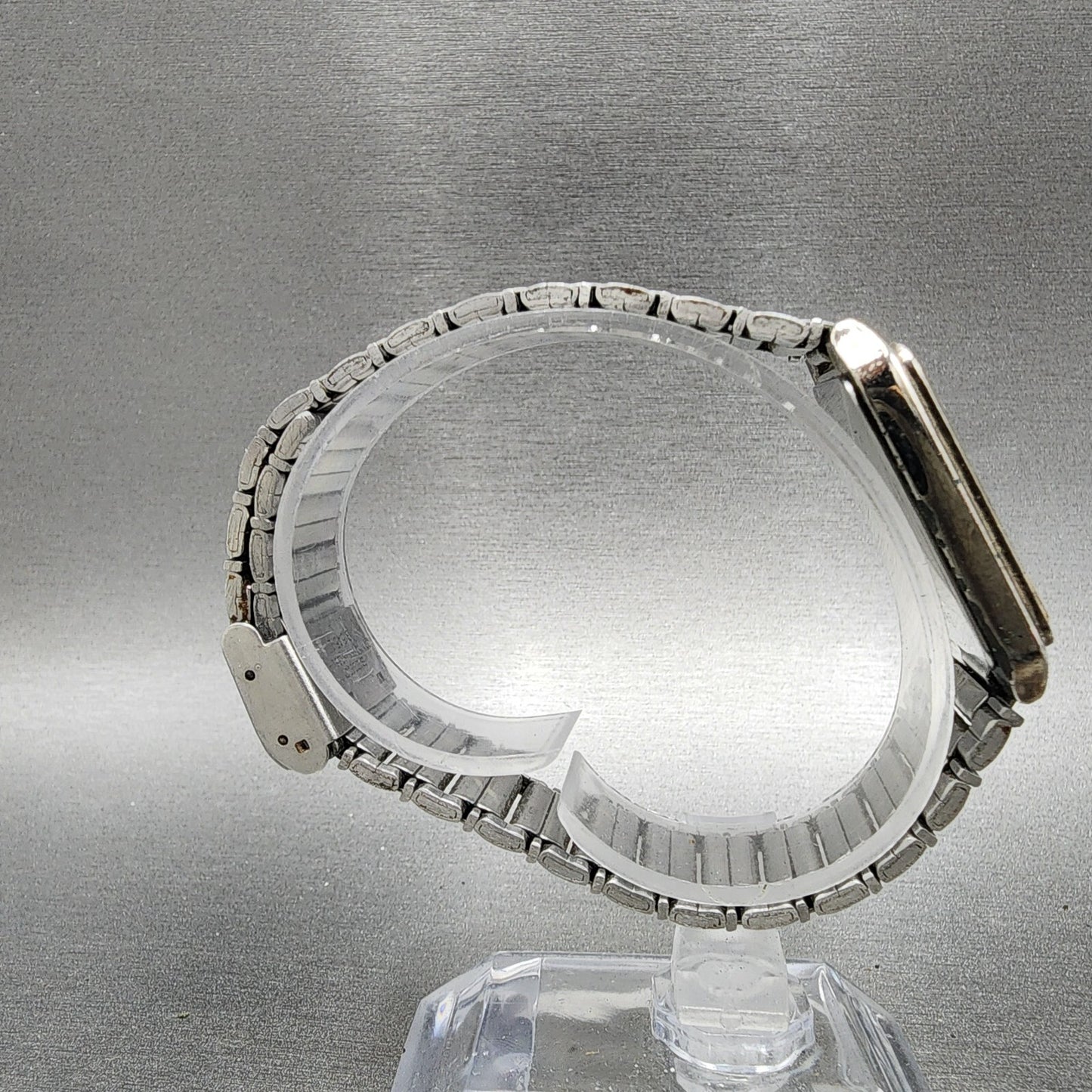 Seiko Tank Watch Men 27mm Champagne Dial Silver Tone Rectangle V701-5K90 PARTS