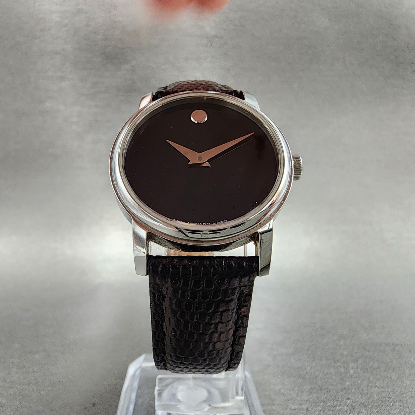 Movado Museum Watch Women 27mm Black Dial Stainless Steel Round New Battery