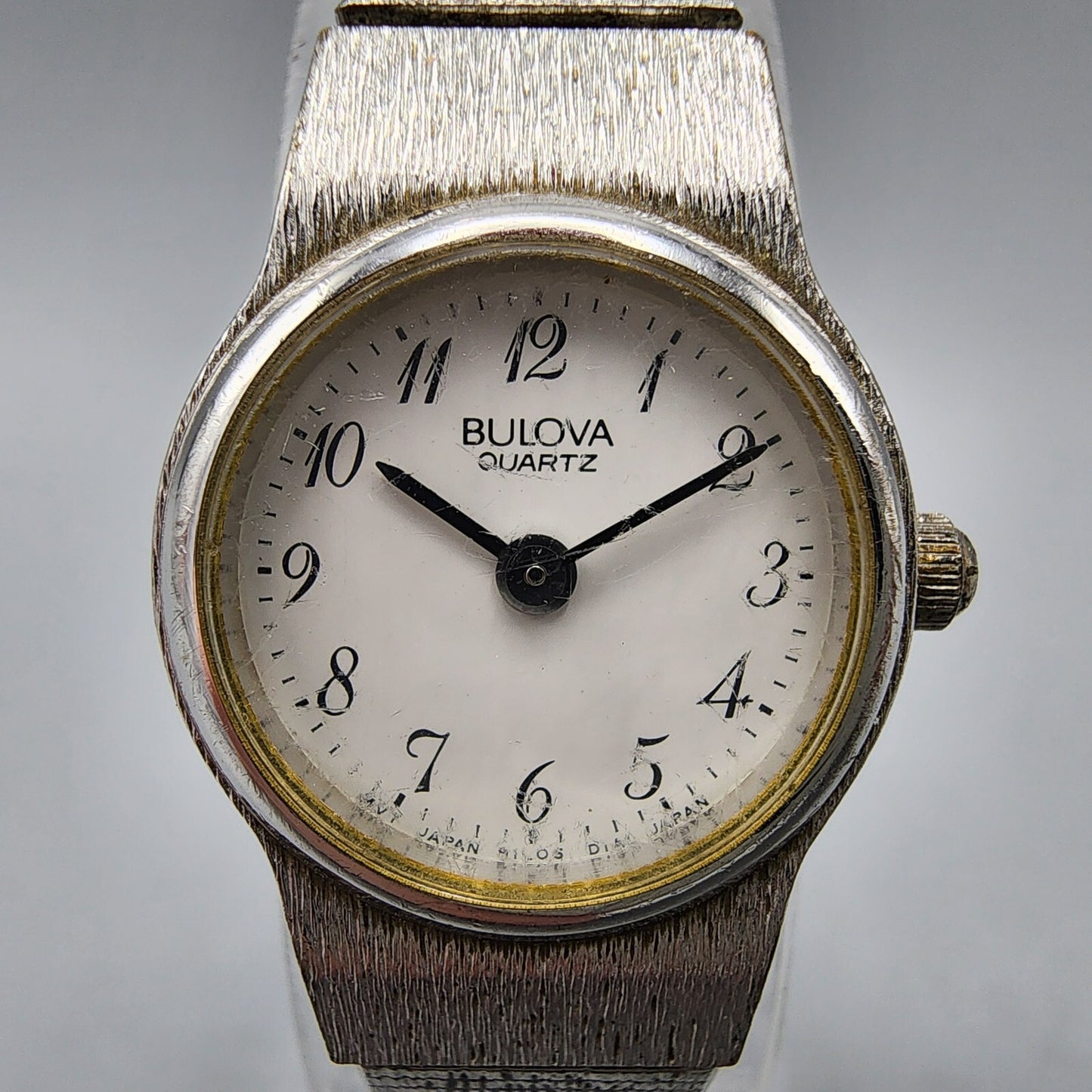 VTG Bulova Watch Women 18mm White Dial Silver Tone Round 91L06 New Battery