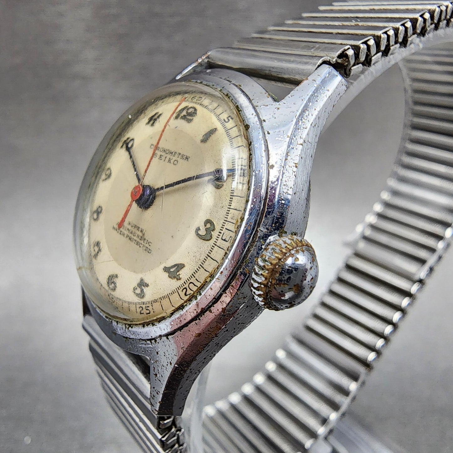VTG Seiko Super Chronometer Watch Unisex 28mm Cream Dial Silver Tone Manual Wind