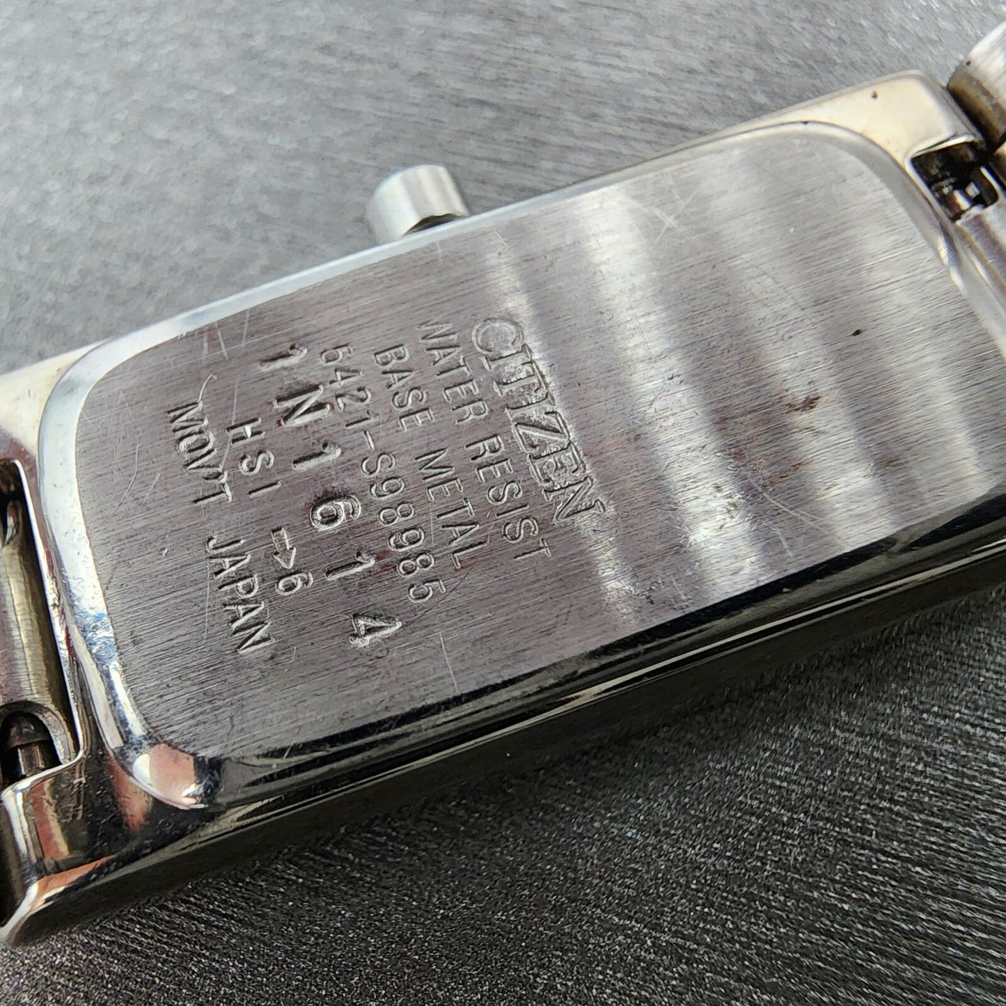 Citizen Tank Watch Women 15mm MOP Dial Silver Tone Rectangle 5421-S98985 New Bat