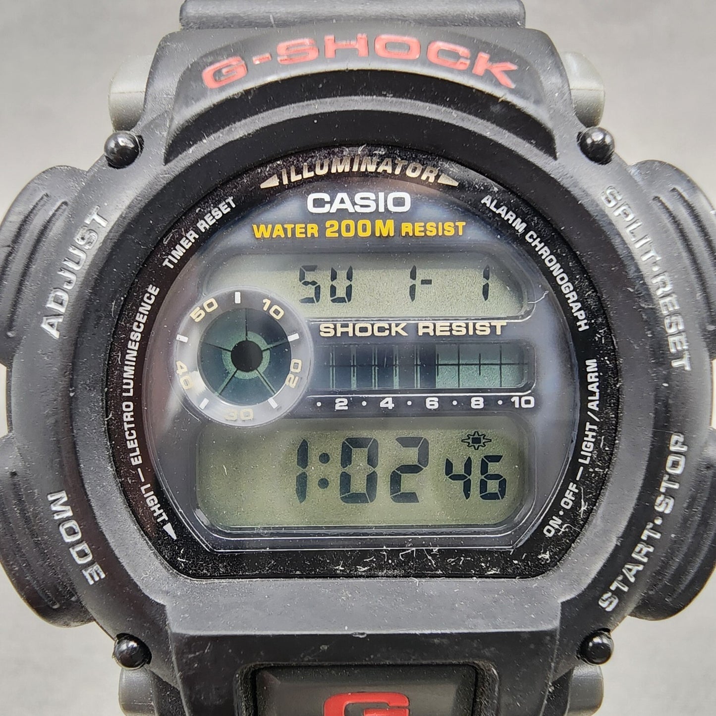 Casio G-Shock DW-9000 Watch Men 44mm Digital Black Tone Alarm Chrono New Battery