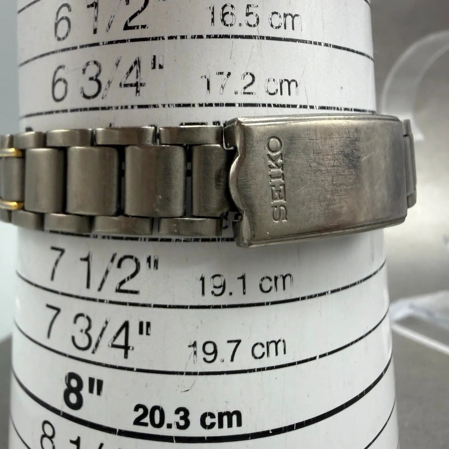 Seiko Watch Women 27mm Silver Dial Two Tone Titanium Date 7N82-0420 New Battery10