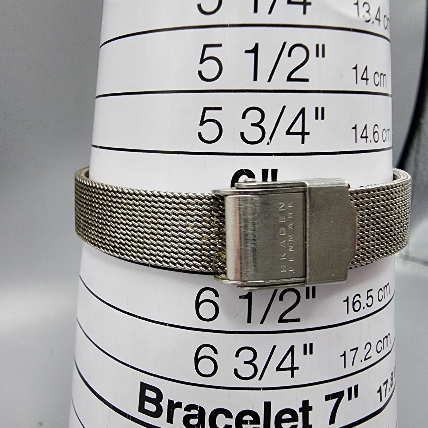 Skagen Steel Watch Women Silver Tone MOP Dial 19mm Round 590SSSMPCR New Battery