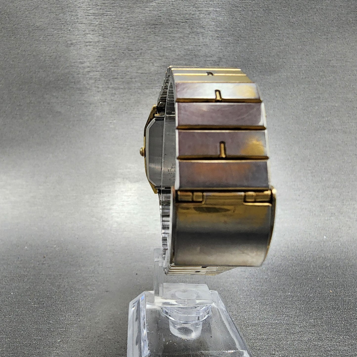Seiko Watch Men 26mm Black Dial Gold Tone Date Octagon 6532-5310 New Battery