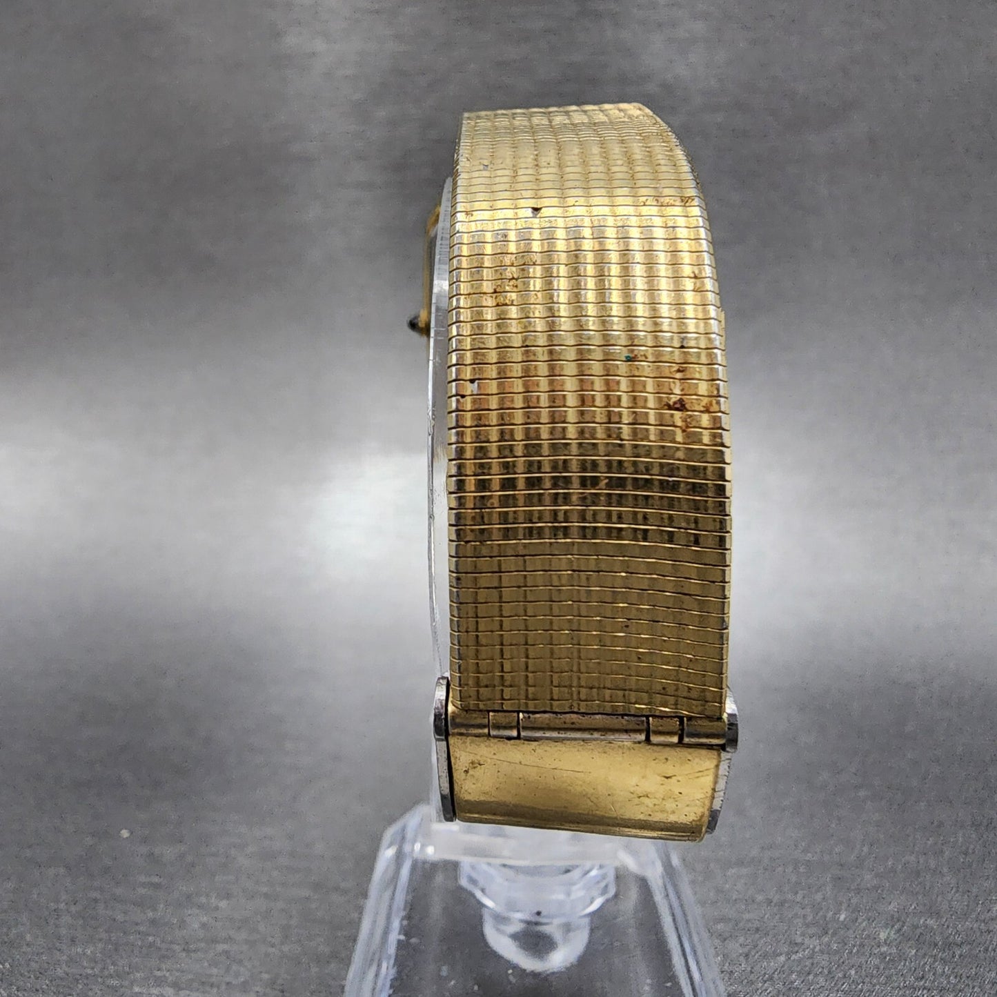 VTG Pulsar Tank Watch Men 24mm Black Dial Gold Tone Rectangle Y100-5689 PARTS