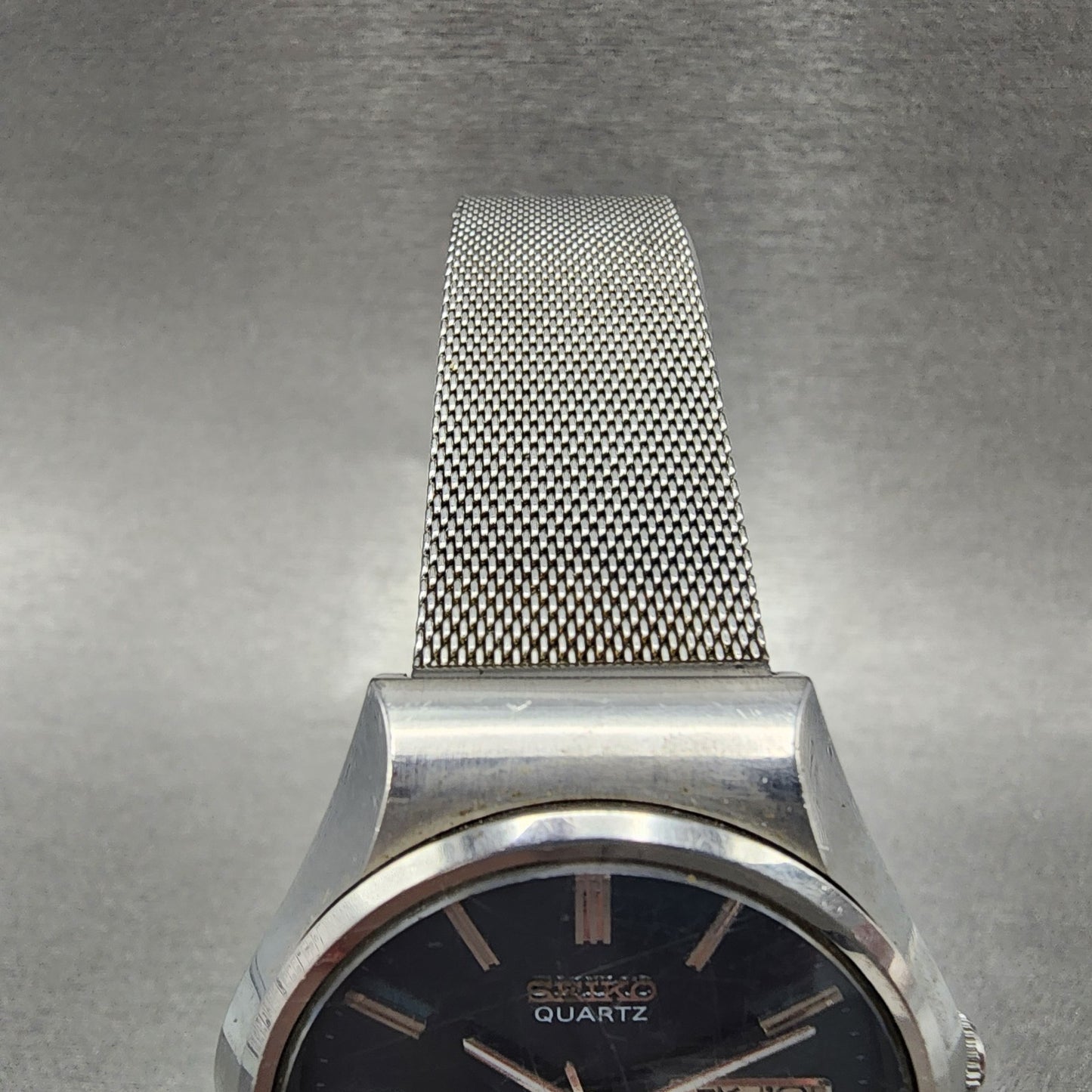 Seiko Watch Men 36mm Blue Dial Silver Tone Daydate 0843-8041 New Battery