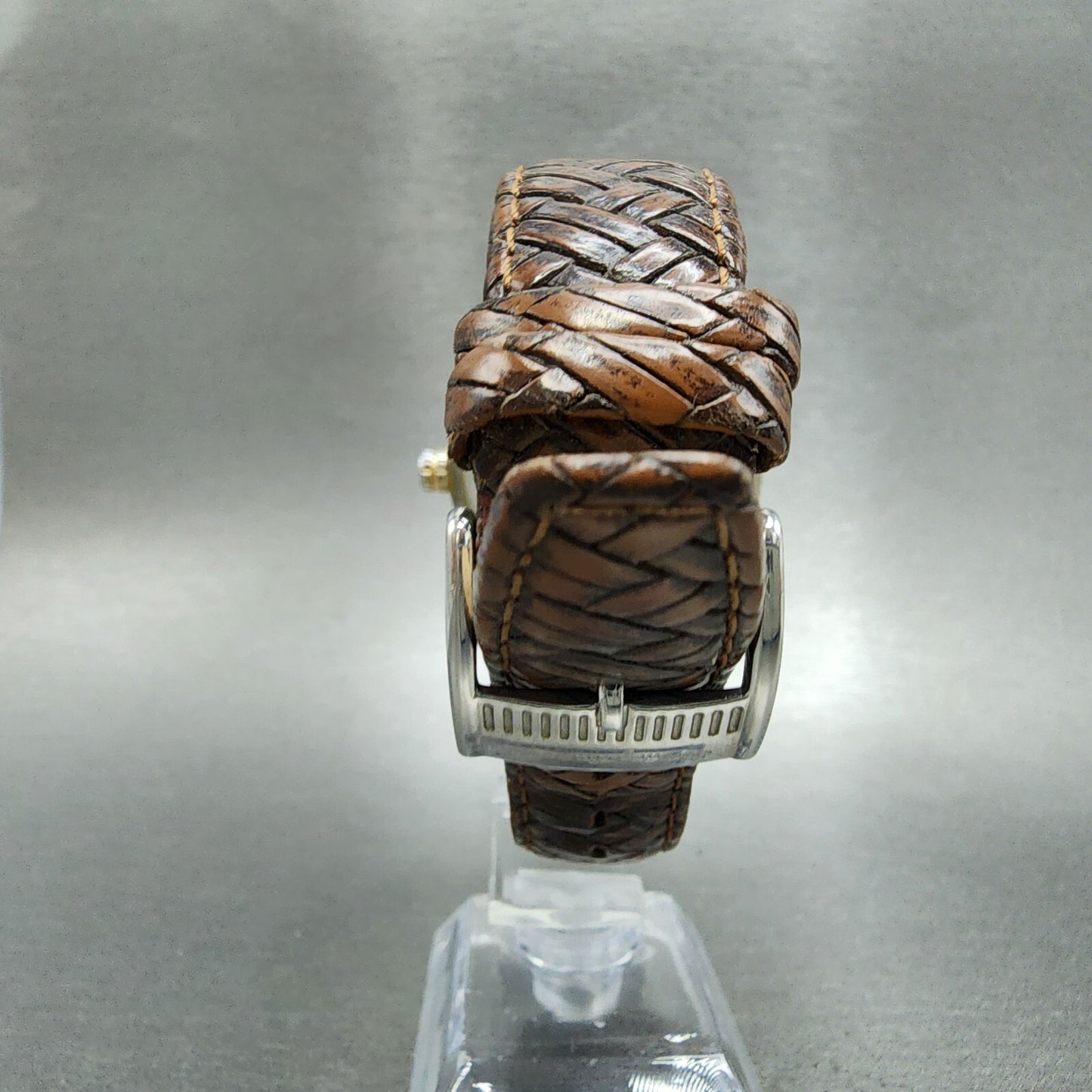 COGU Skeleton Watch Men 42mm Skeleton Dial Gold Tone Automatic Leather Band Runs