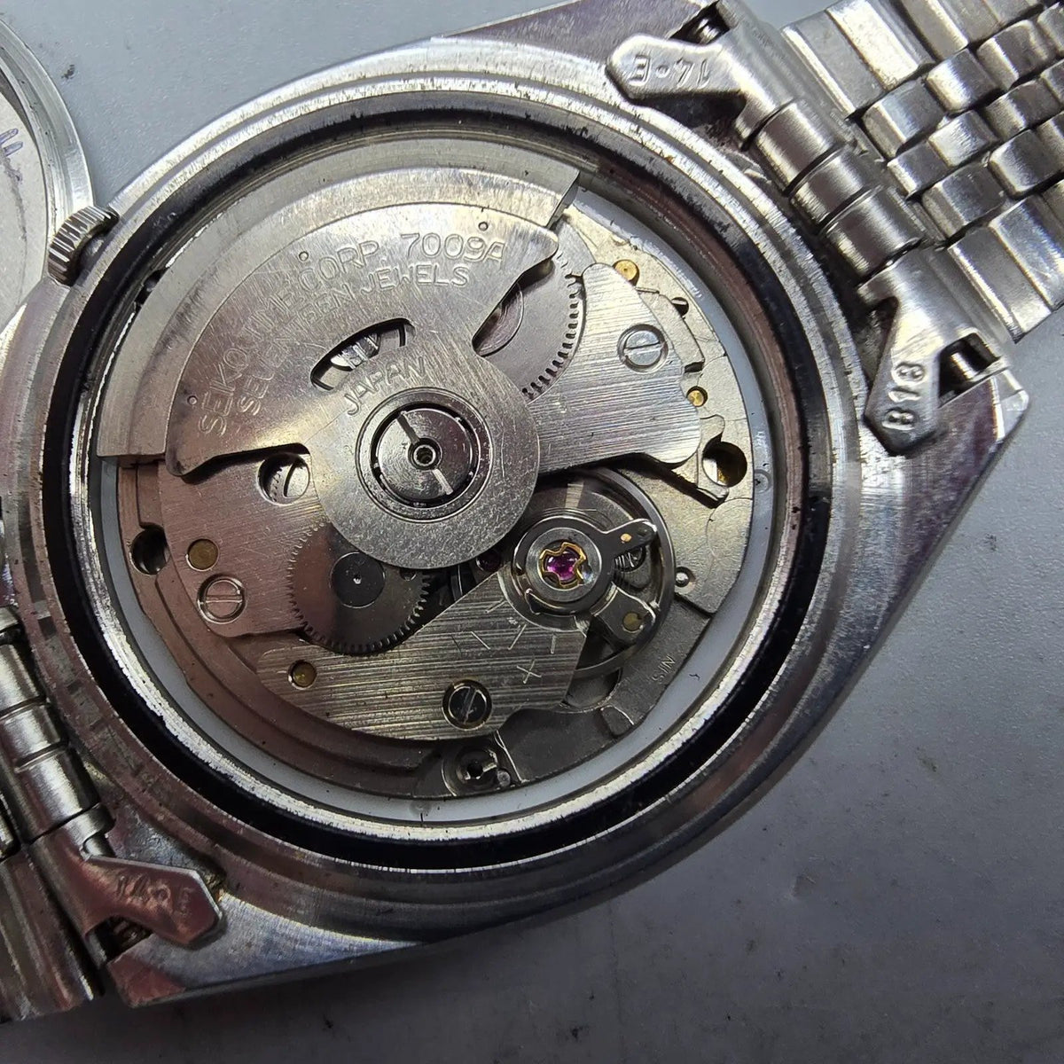 Seiko Automatic Watch Men 36mm Brown Dial Silver Tone Daydate 7009-3181 PARTS13