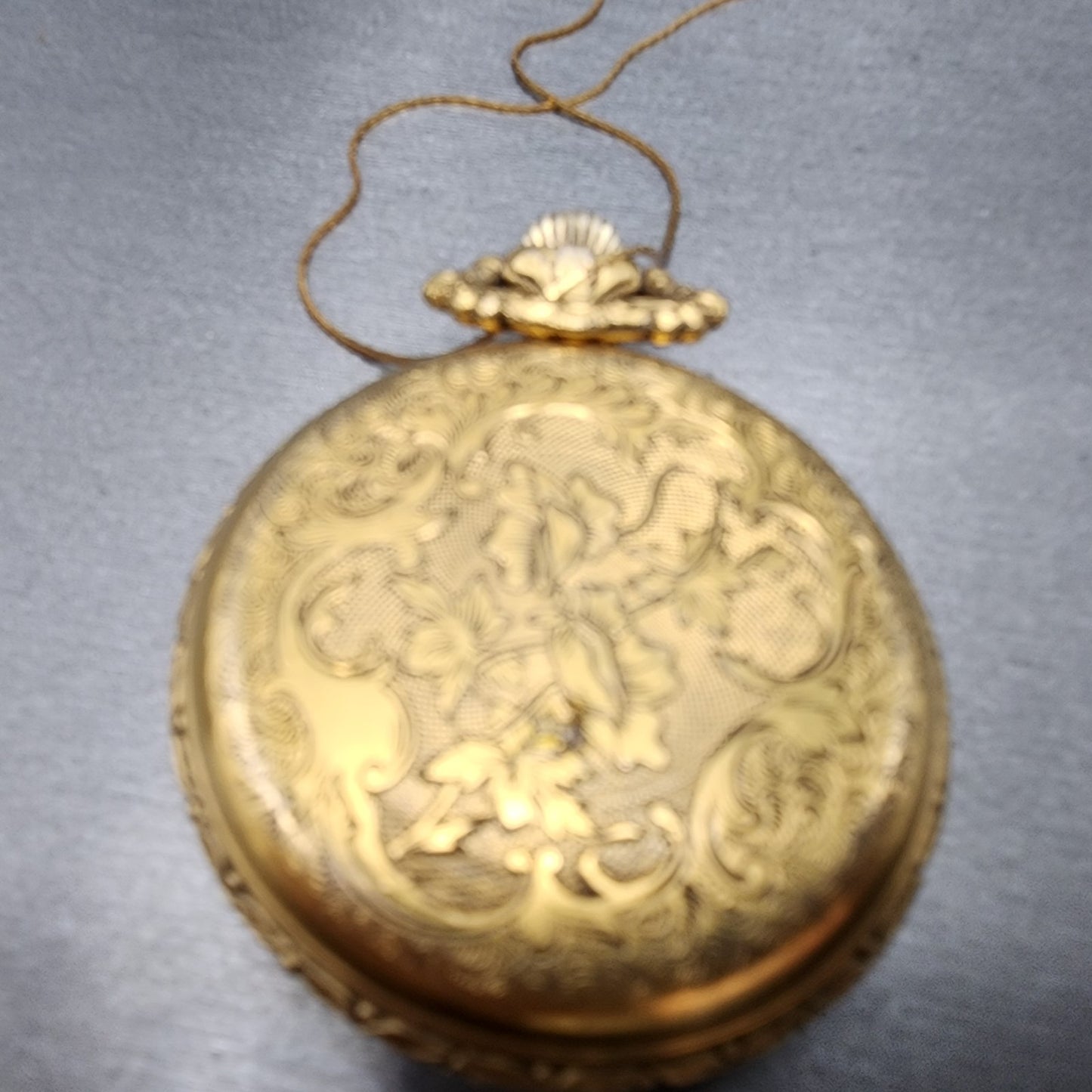 Citizen Pocket Watch Men 48mm White Dial Gold Tone Manual 0200-028853 Runs PARTS