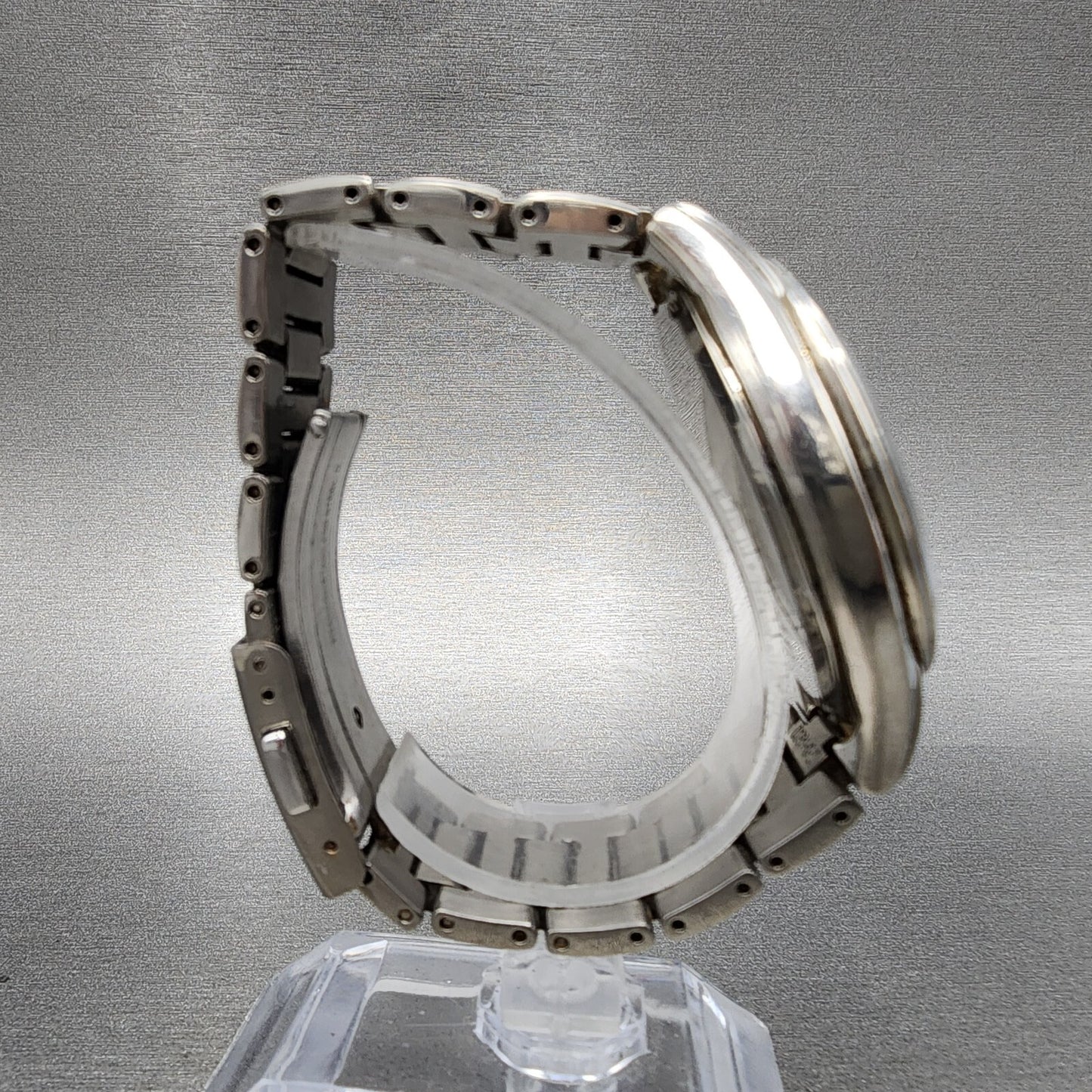 Seiko Solar Titanium Watch Men 38mm Silver Dial Date Round 7b42-0an0 Runs