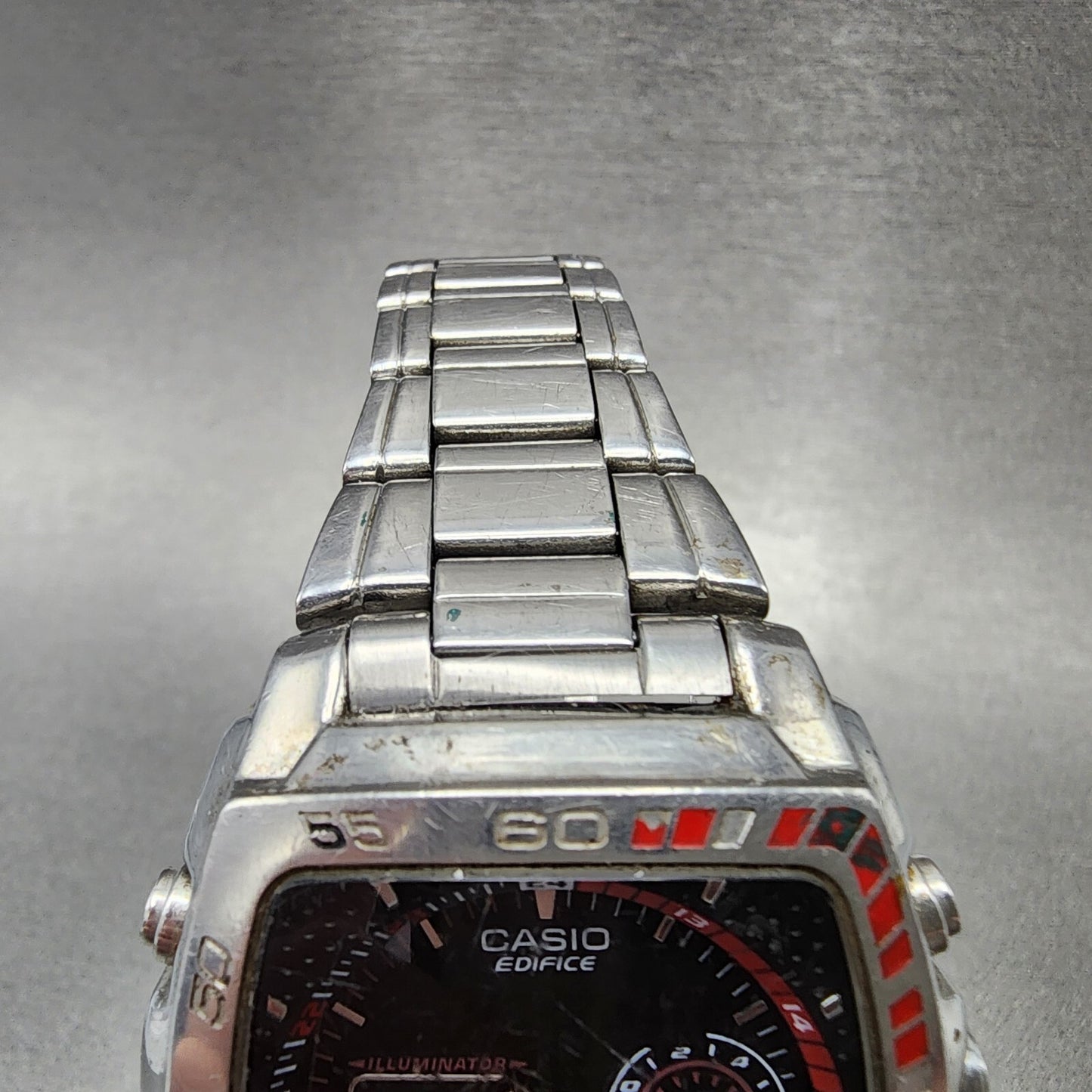Casio Edifice EFA-122 Watch Men 41mm Analog Digital Steel Rectangle New Battery