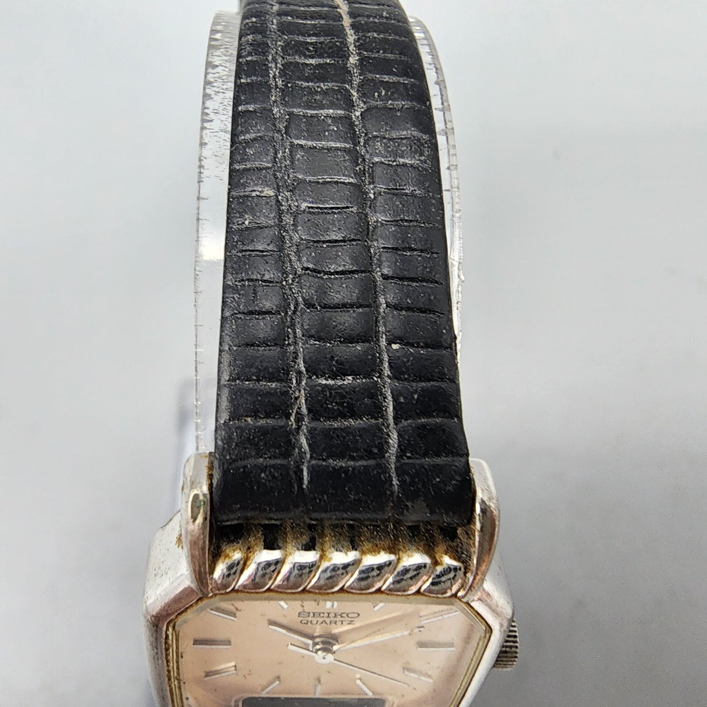 VTG Seiko Watch Women 22mm Analog Digital Silver Dial Palladium READ!!! E029
