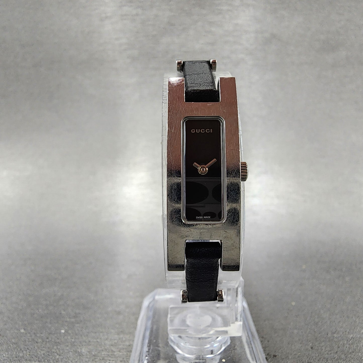 Gucci 3900L Tank Watch Women 12mm Black Dial Steel Rectangle PARTS