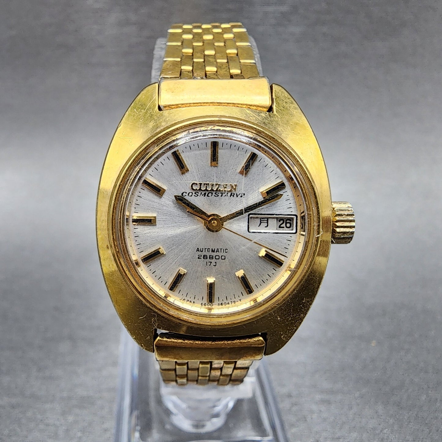 Citizen CosmostarV2 Watch Women 25mm White Dial Gold Tone Daydate Automatic Runs