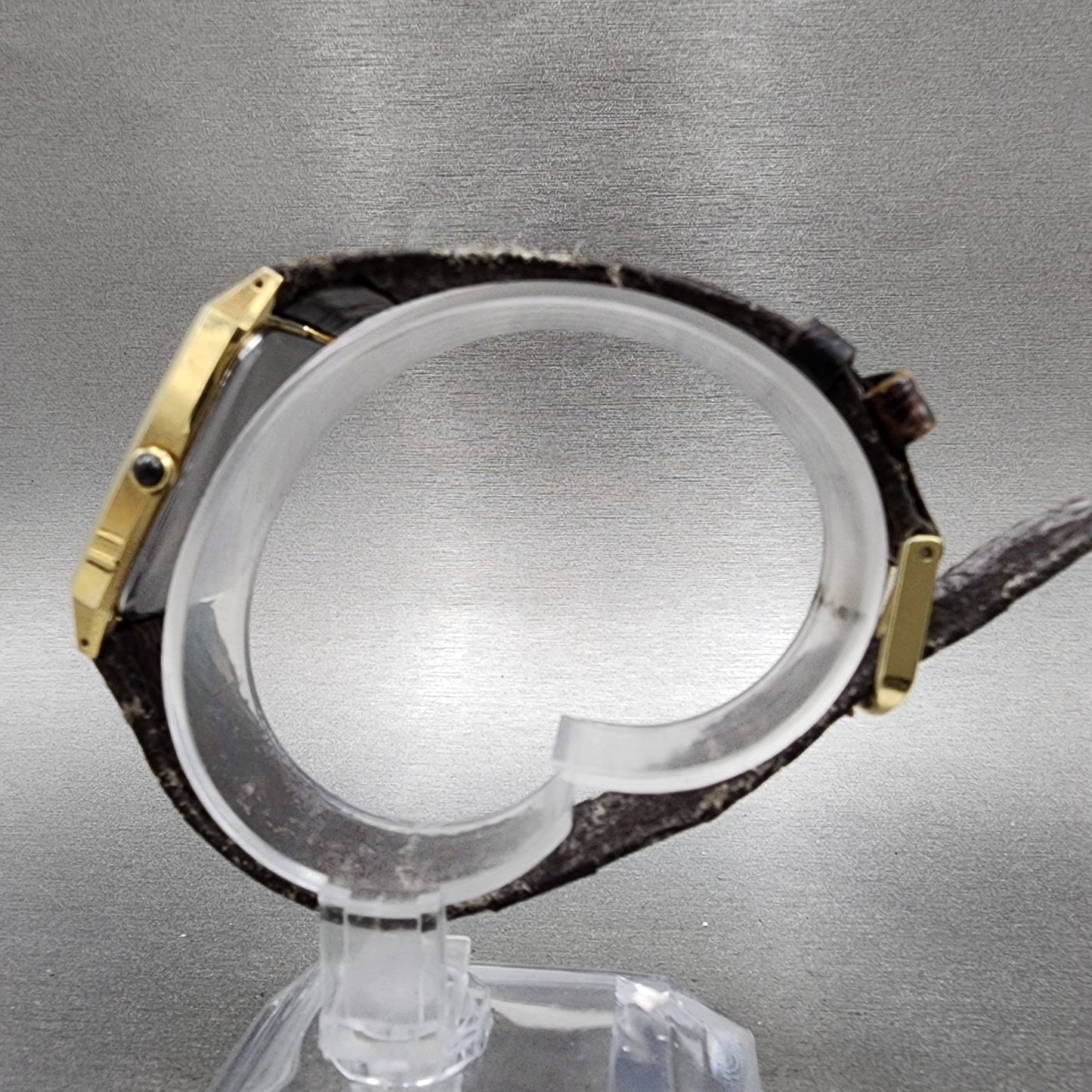 Seiko Tank Watch Men 27mm White Dial Gold Tone 5p31-5e10 New Battery