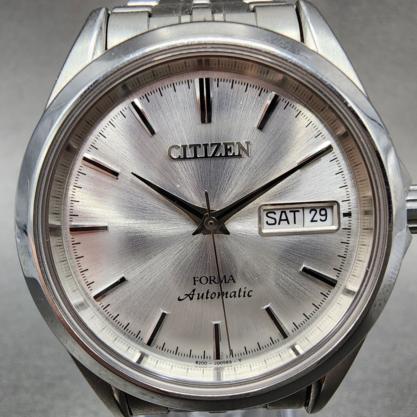 Citizen Forma Automatic Watch Men 37mm Silver Dial Silver Tone Daydate Runs