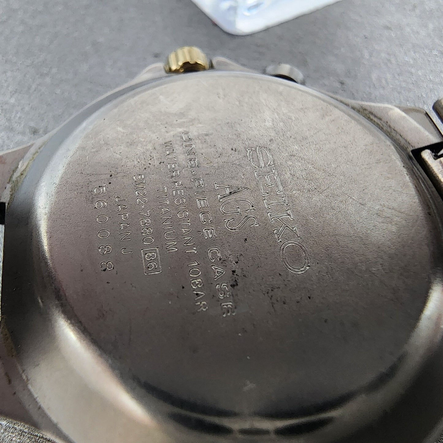 Seiko Spirit AGS Watch Men 37mm Luminous Dial Titanium Date 5m22-7B80 PARTS