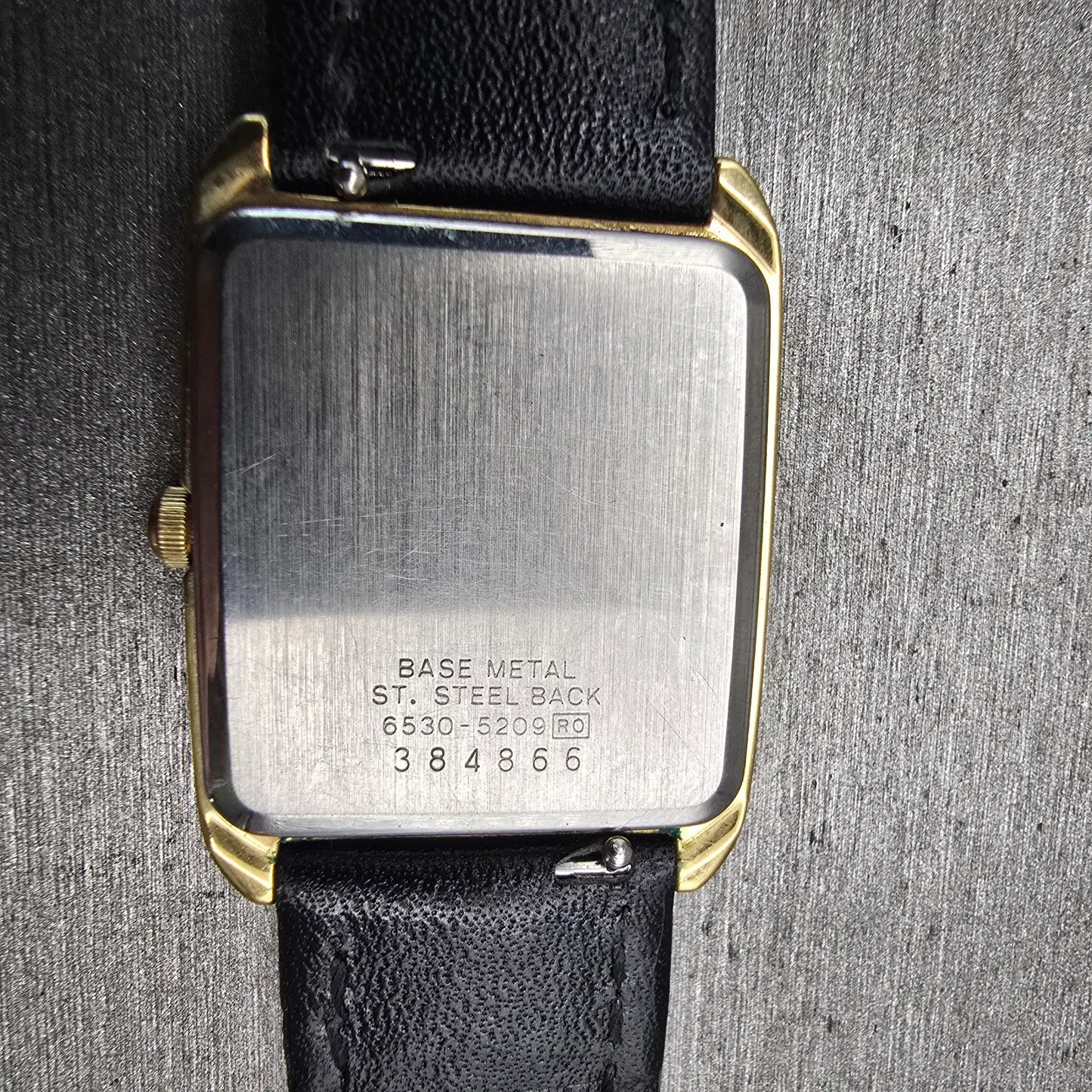 Seiko Watch Men 26mm Gold Dial Gold Tone Rectangle 6530-5209 New Battery Vintage10