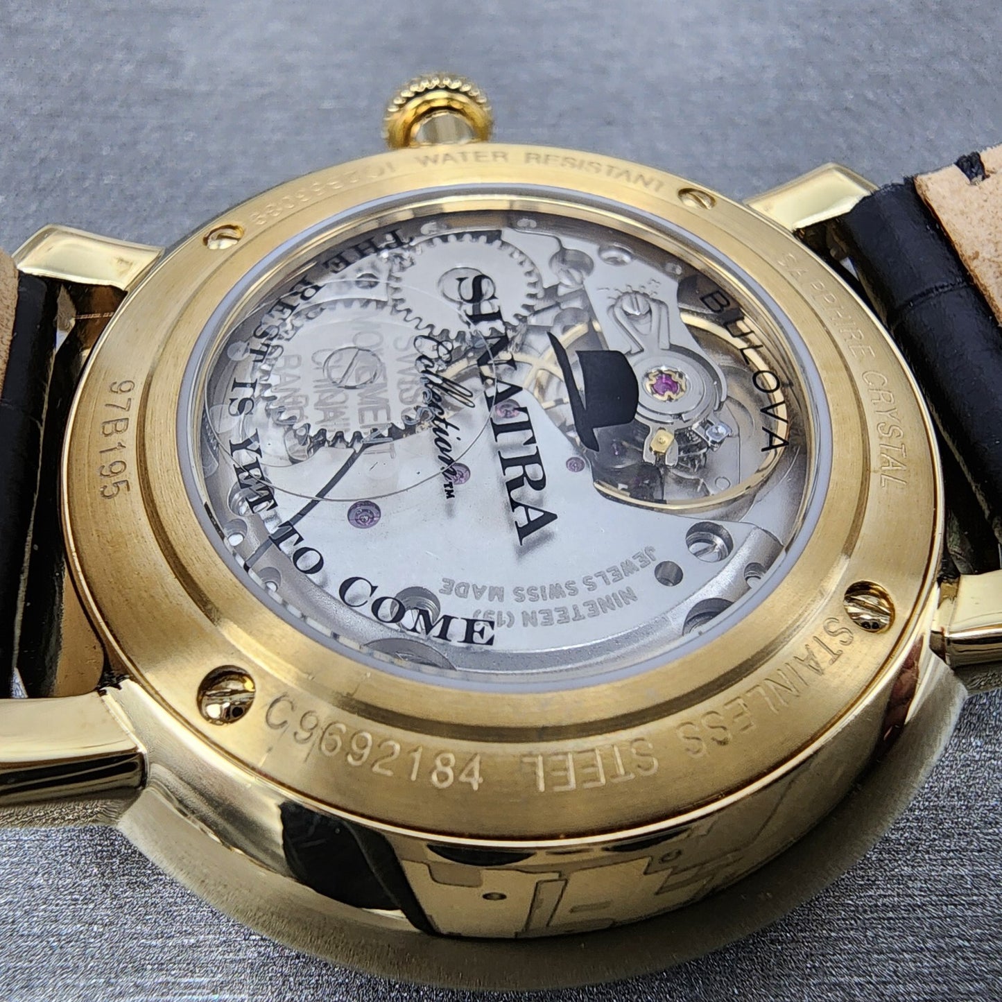 Bulova Frank Sinatra Watch Men 40mm Cream Dial Gold Tone Date Manual Wind 97B195