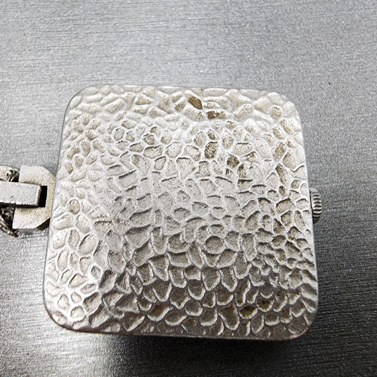 VTG Seiko Necklace Watch Unisex 30mm Silver Dial Gold Plated Square 21-3150 Runs