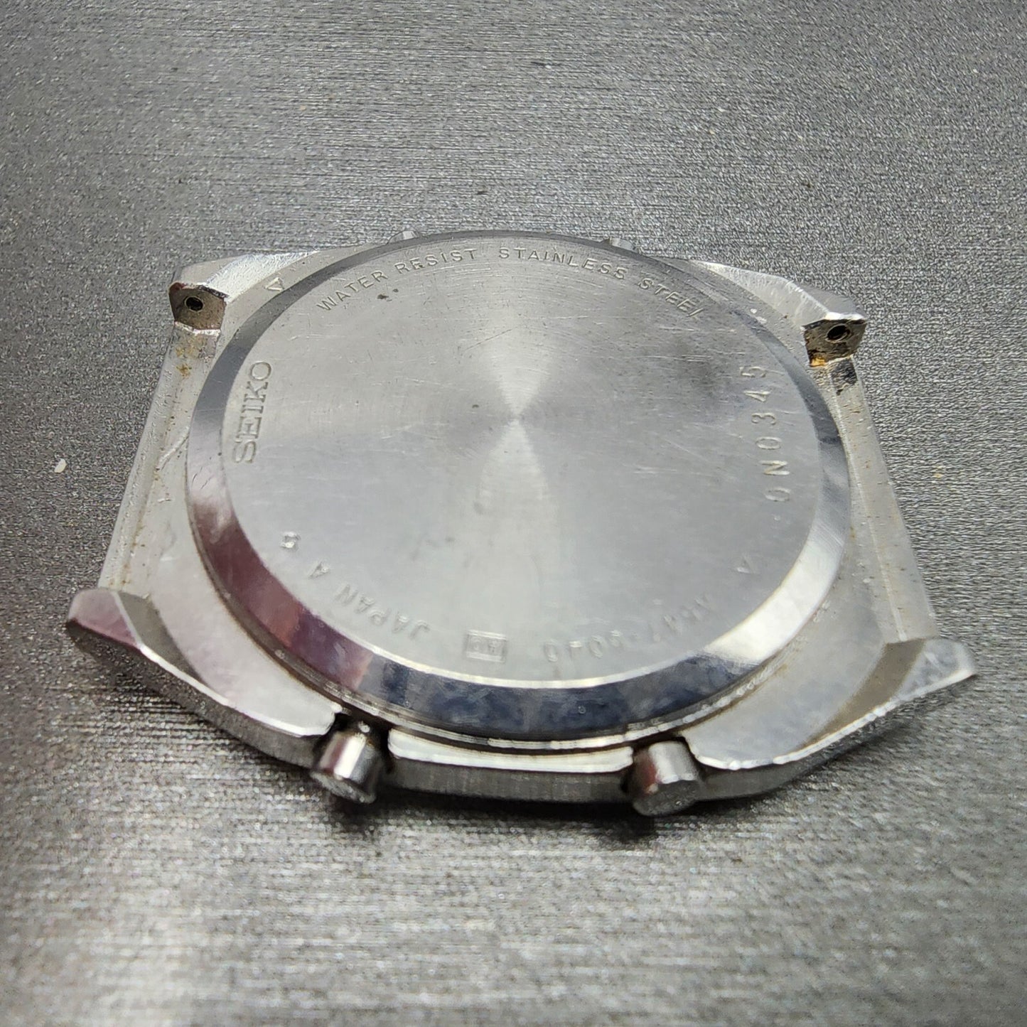Seiko Digital Watch Men 32mm LCD Silver Tone Alarm Chronograph A547-5040 PARTS
