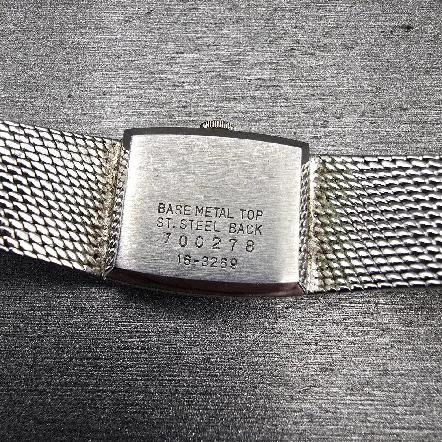 Seiko Watch Women 16mm Silver Dial Silver Tone Rectangle 16-3269 New Battery VTG10