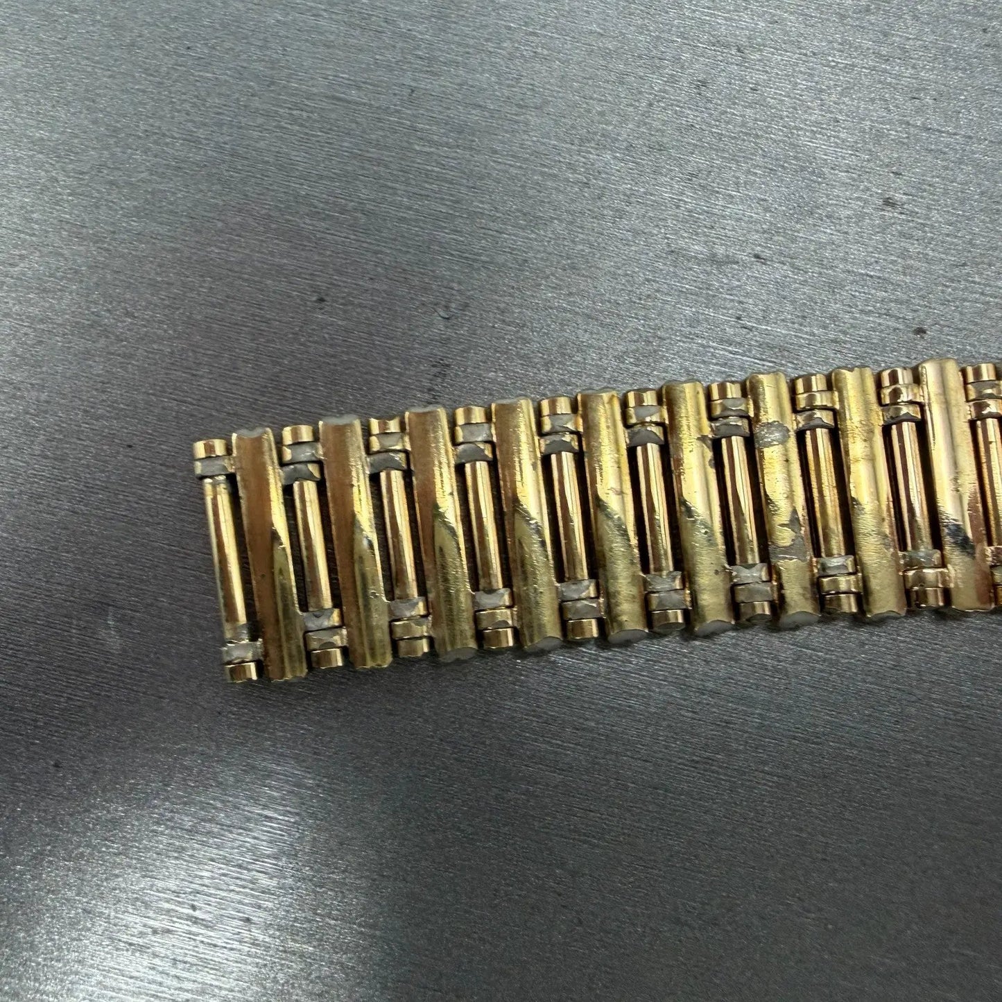 Raymond Weil Tank Watch Men 27mm Gold Dial Gold Plated Date 9983 READ!! New Batt23