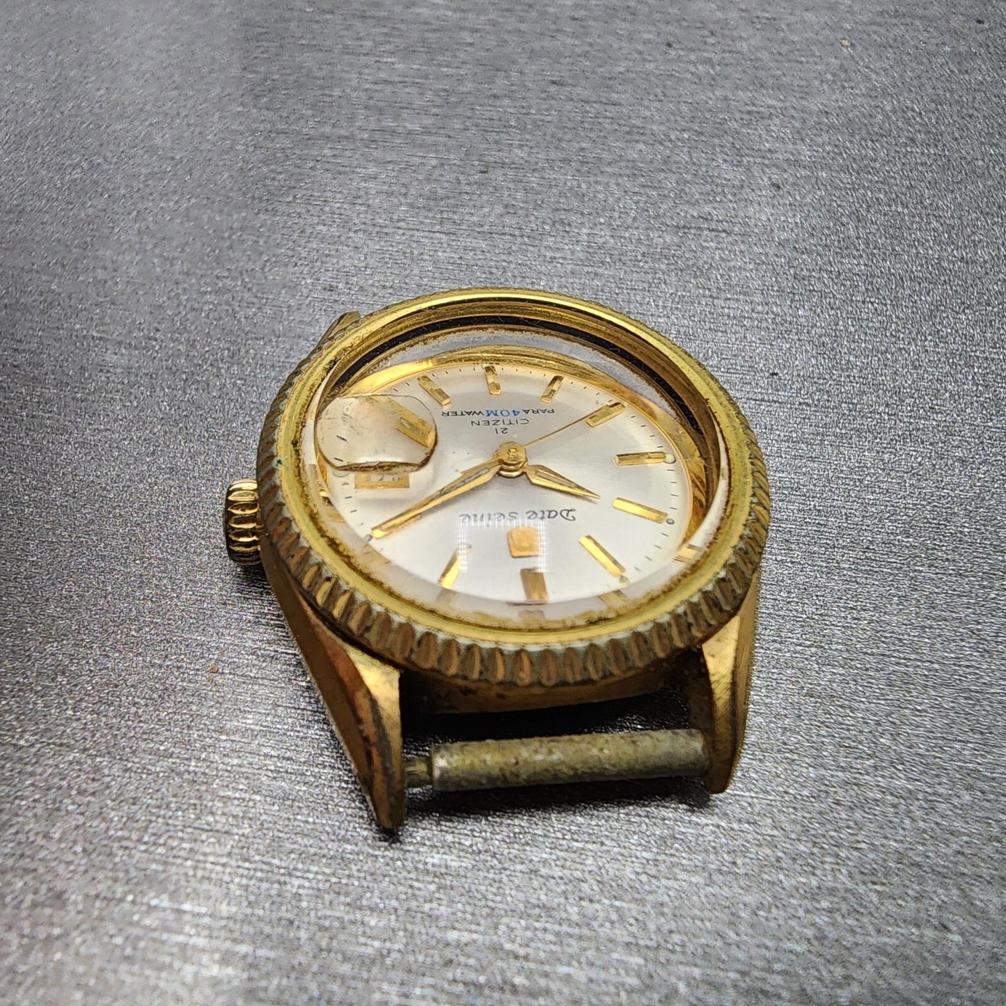 Citizen Watch Women 26mm White Dial Gold Tone Date Round Automatic Tuns