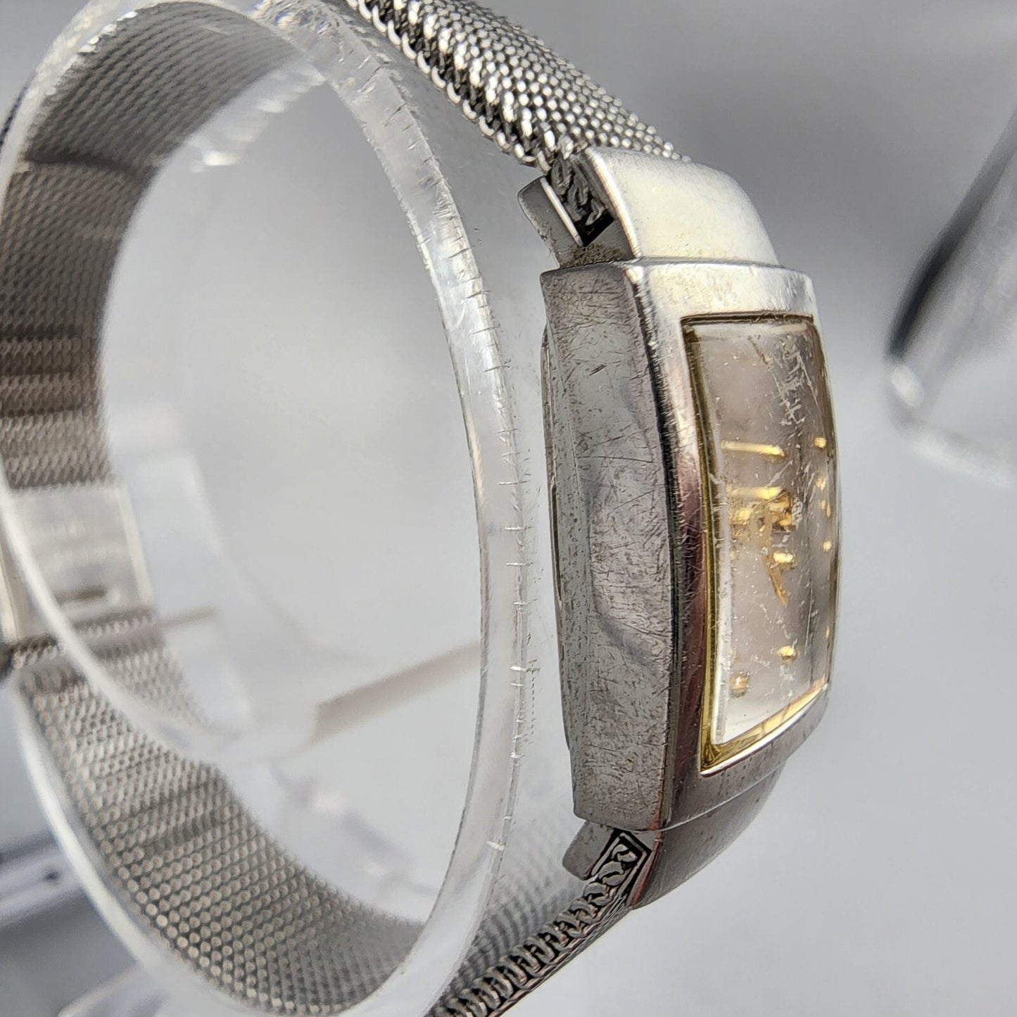 SKagen Tank Watch Women Silver Tone Silver Dial 14mm Rectangle 490SGS New Batt