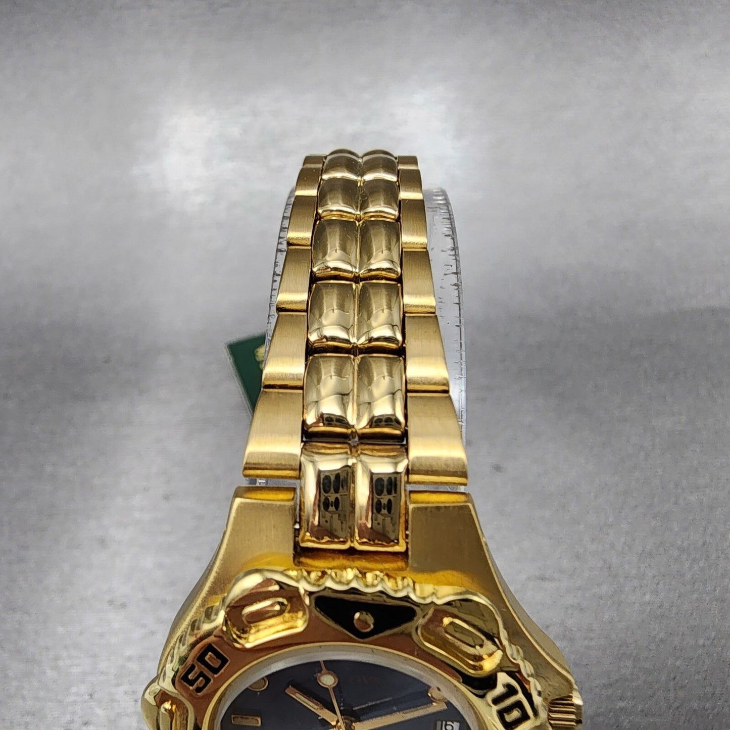 Bulova Marine Star Watch 28mm Blue Dial Gold Tone Date Round 97M31 New Batt NOS