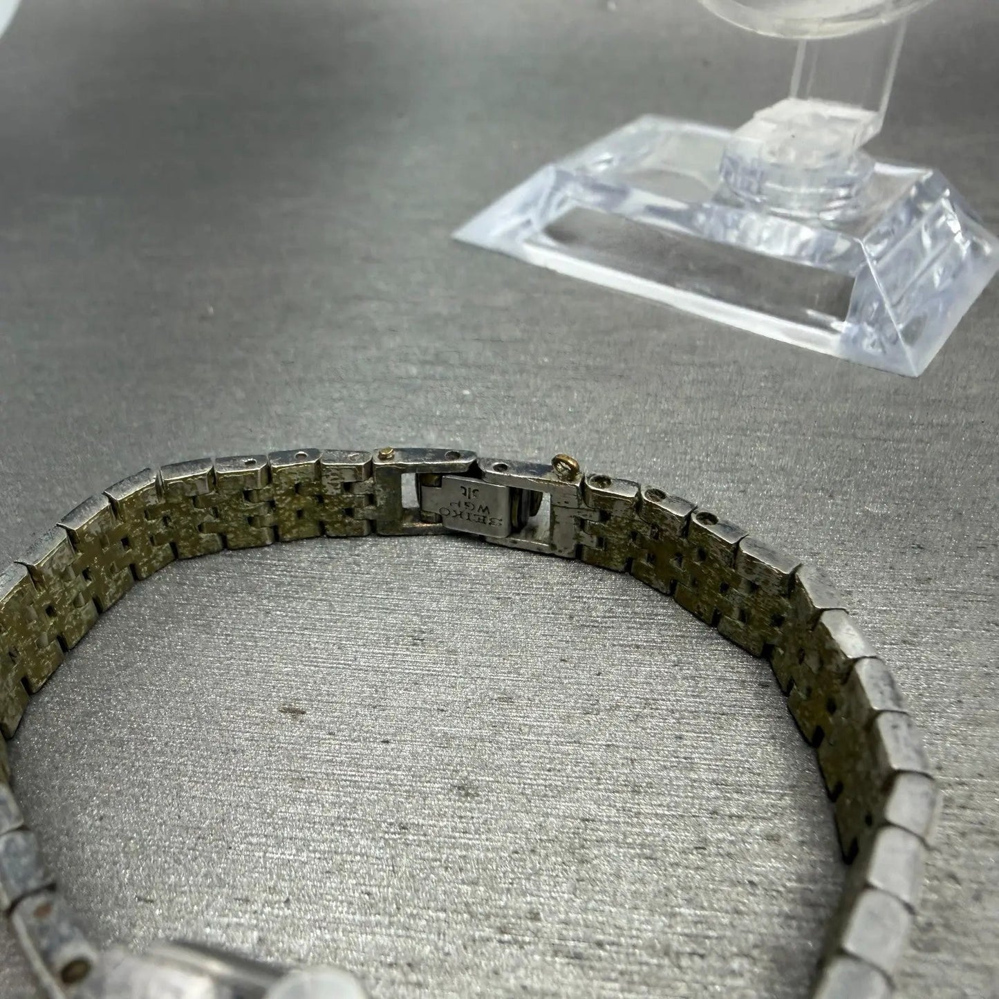 Seiko Watch Women 15mm Silver Dial Silver Tone Rectangle Manual 10-8360 Runs VTG13