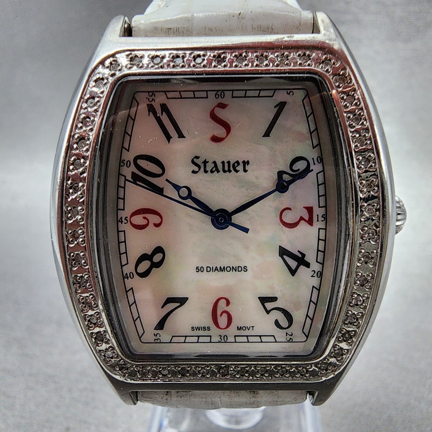Stauer Watch Women 34mm MOP Dial Steel Diamond Accents 15510 New Battery