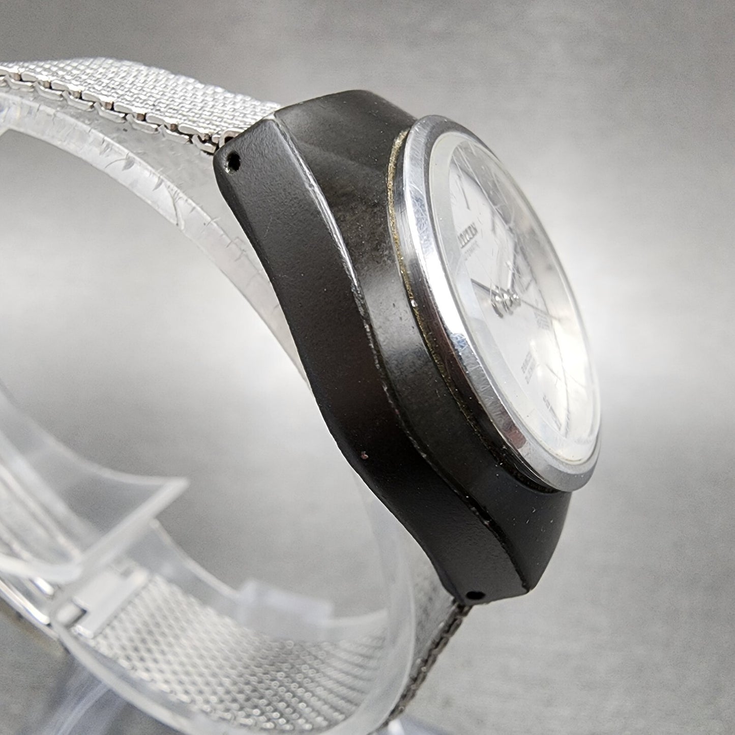Citizen Automatic 28800 Watch Women 29mm Silver Dial Black Tone 4-691164k Runs