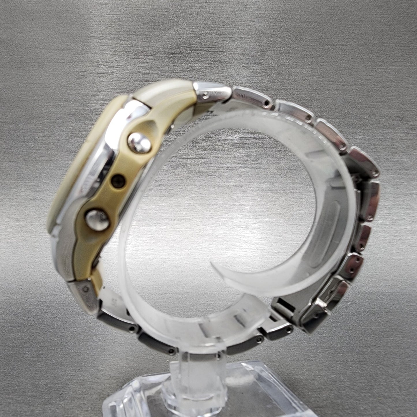 Casio Baby-G MSG-900D Watch Women 42mm Digital Silver Tone Alarm Chrono Solar