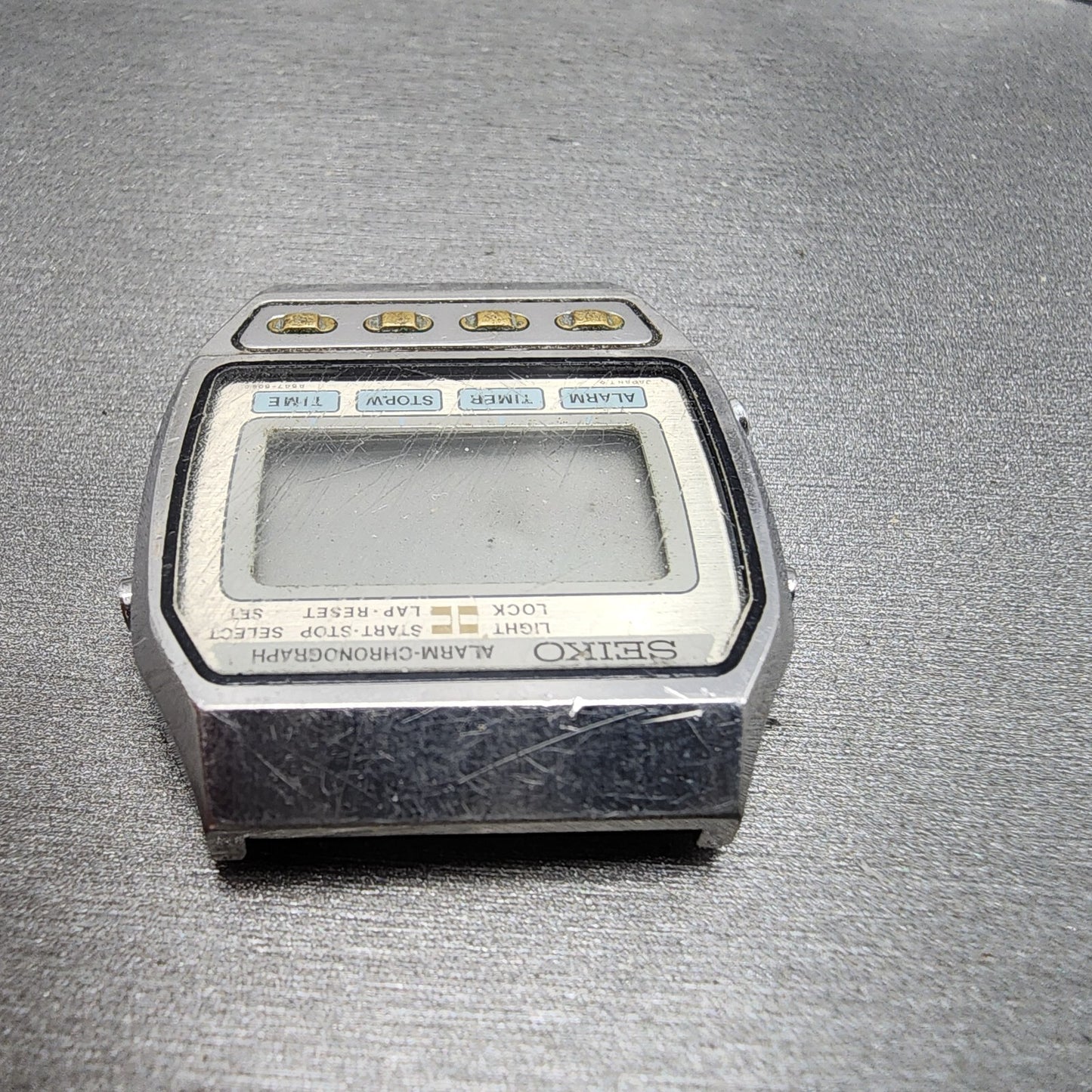 Seiko Digital Watch Men 32mm LCD Silver Tone Alarm Chronograph A547-5040 PARTS