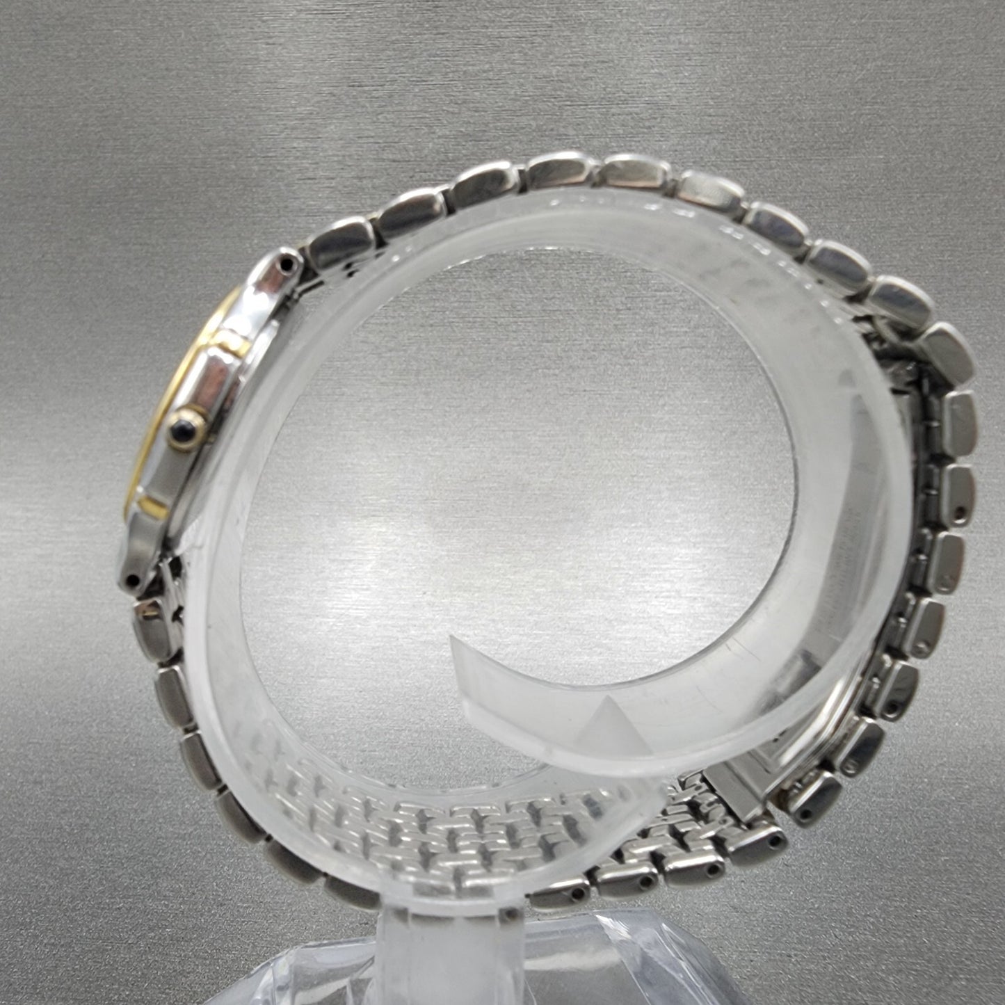 Seiko Exceline Watch Women 24mm Silver Dial Two Tone Round 7320-0410 New Battery