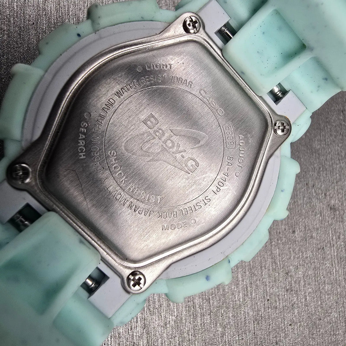 Casio Baby-G BA-110Pl Watch Women 43mm Blue Chrono Alarm Round New Battery10