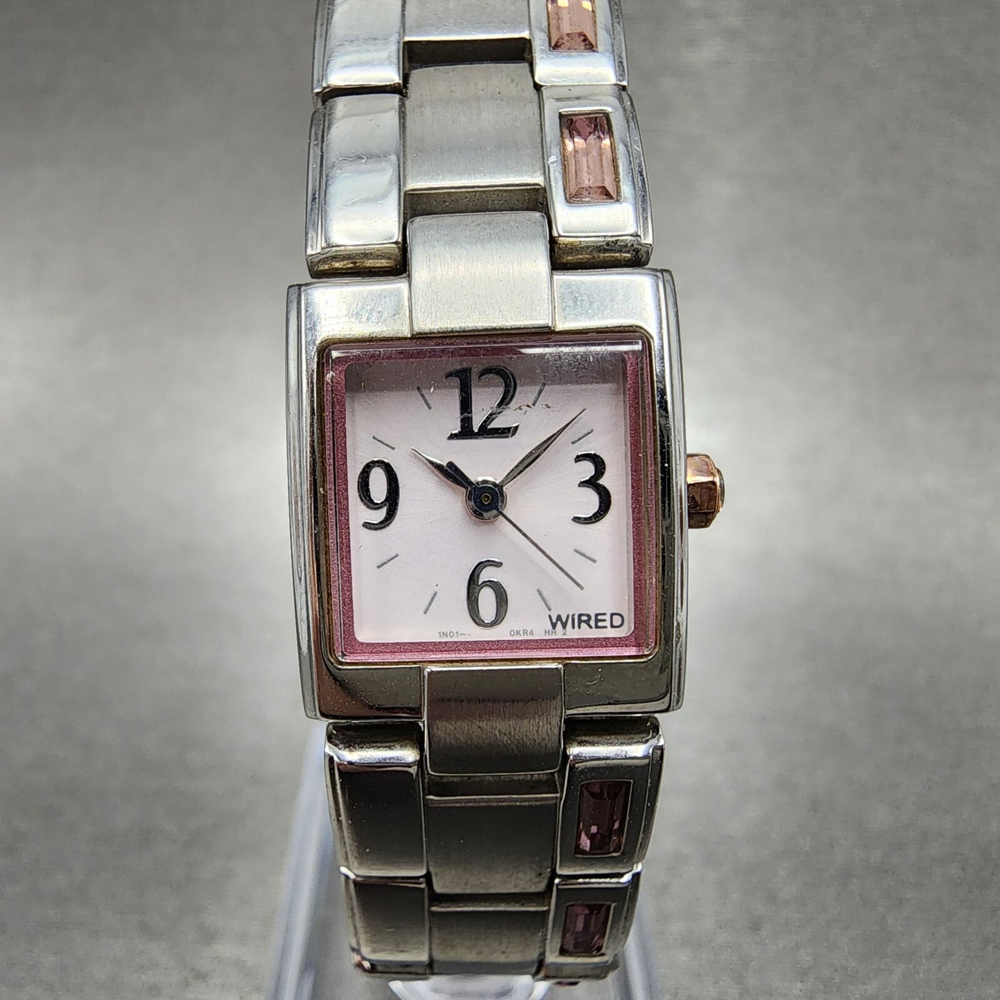 Seiko Wired Tank Watch Women 16mm White Dial Silver Tone 1n01-0fe0 New Battery