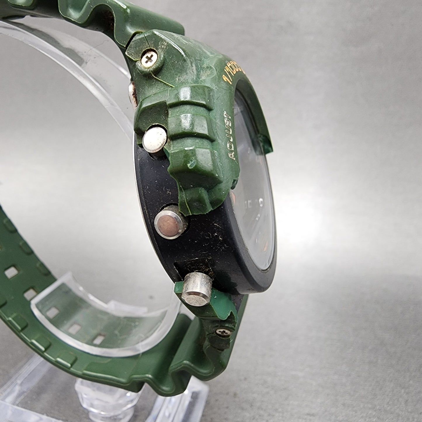 Casio G-Shock DW-6000 Watch Men 48mm Digital Green Tone Chronograph New Batt